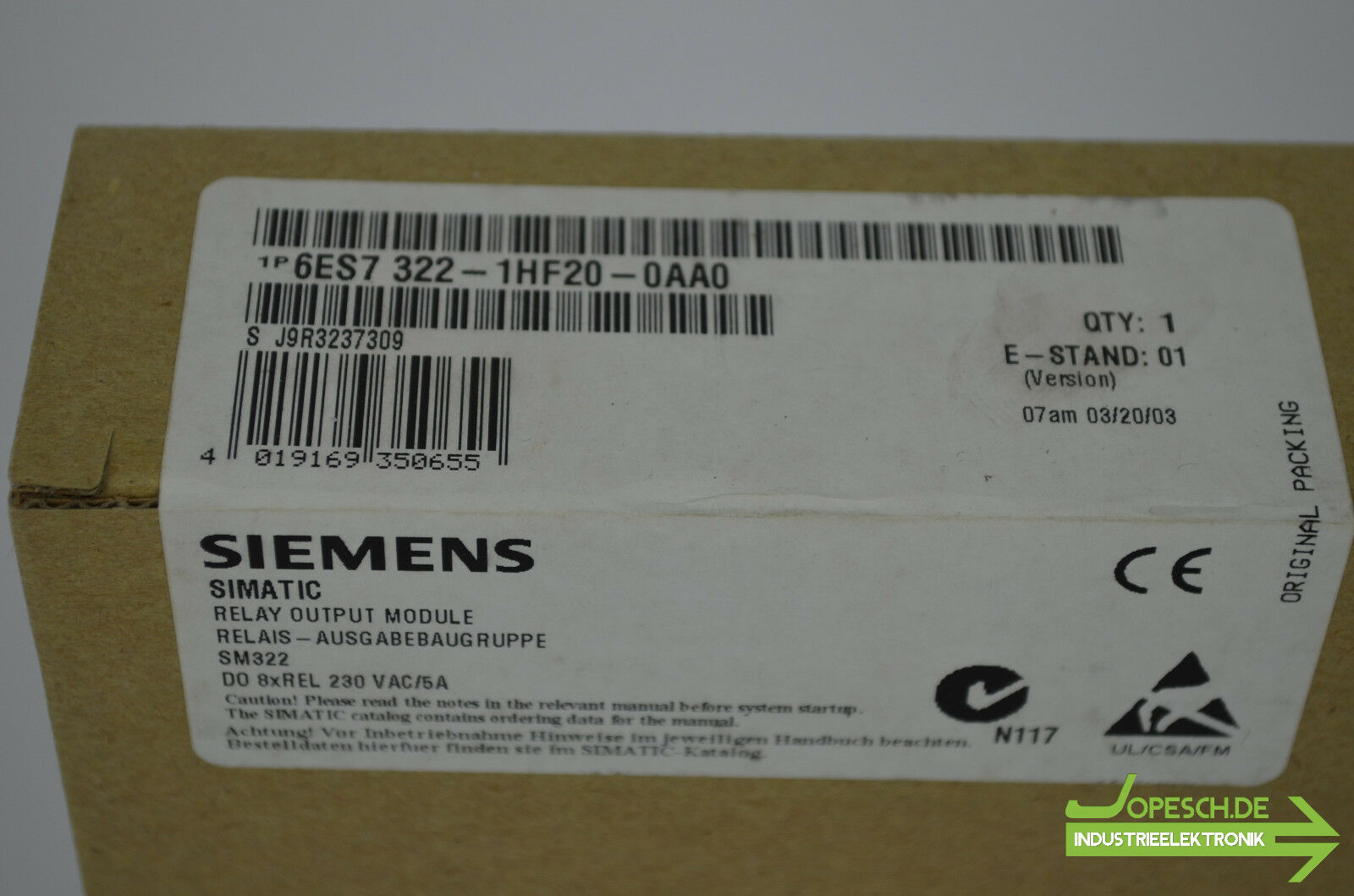 Siemens simatic S7-300 SM322 6ES7 322-1HF20-0AA0 ( 6ES7322-1HF20-0AA0 ) E01