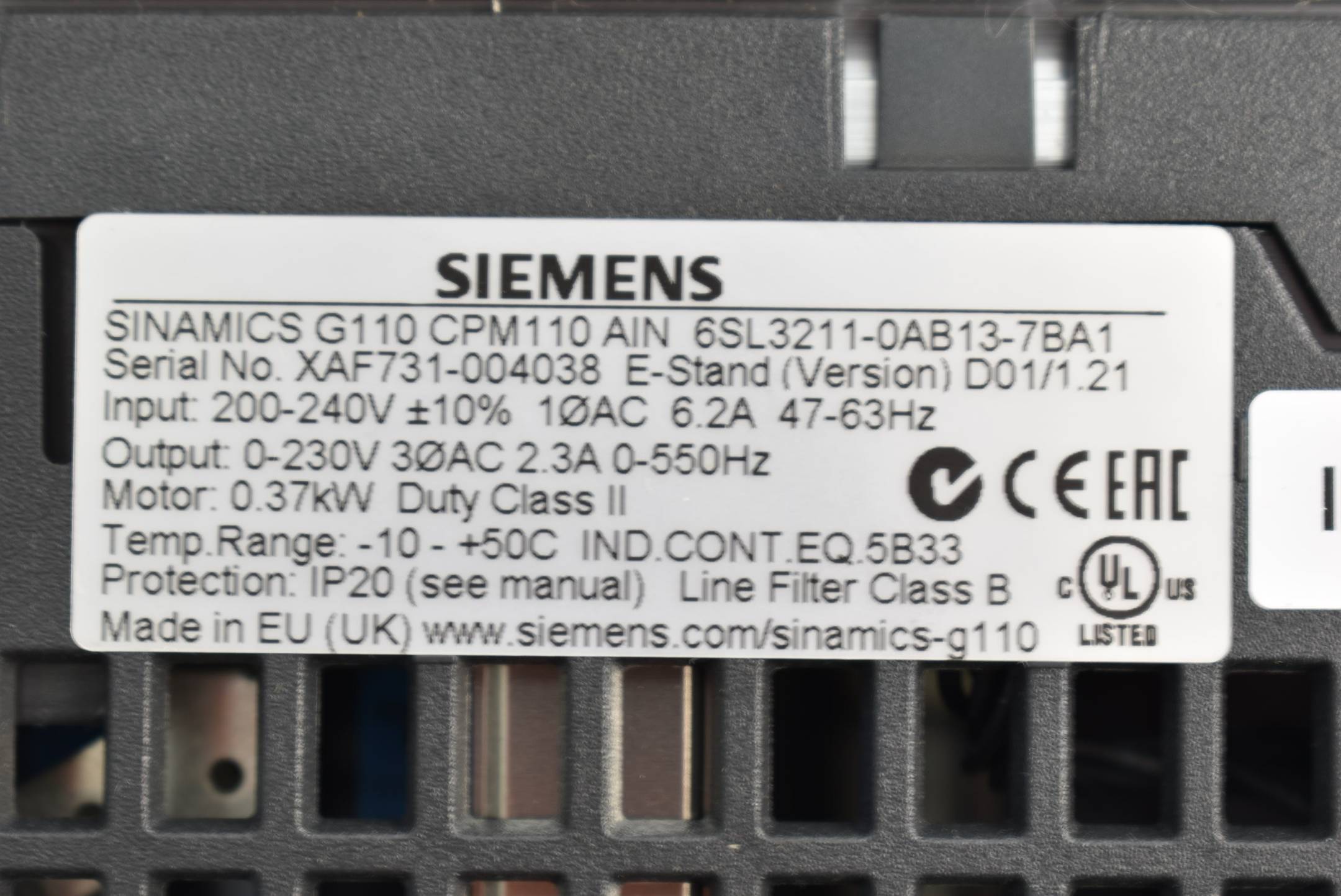 DEFEKT Siemens sinamics G110-CPM110 6SL3 211-0AB13-7BA1 ( 6SL3211-0AB13-7BA1 )
