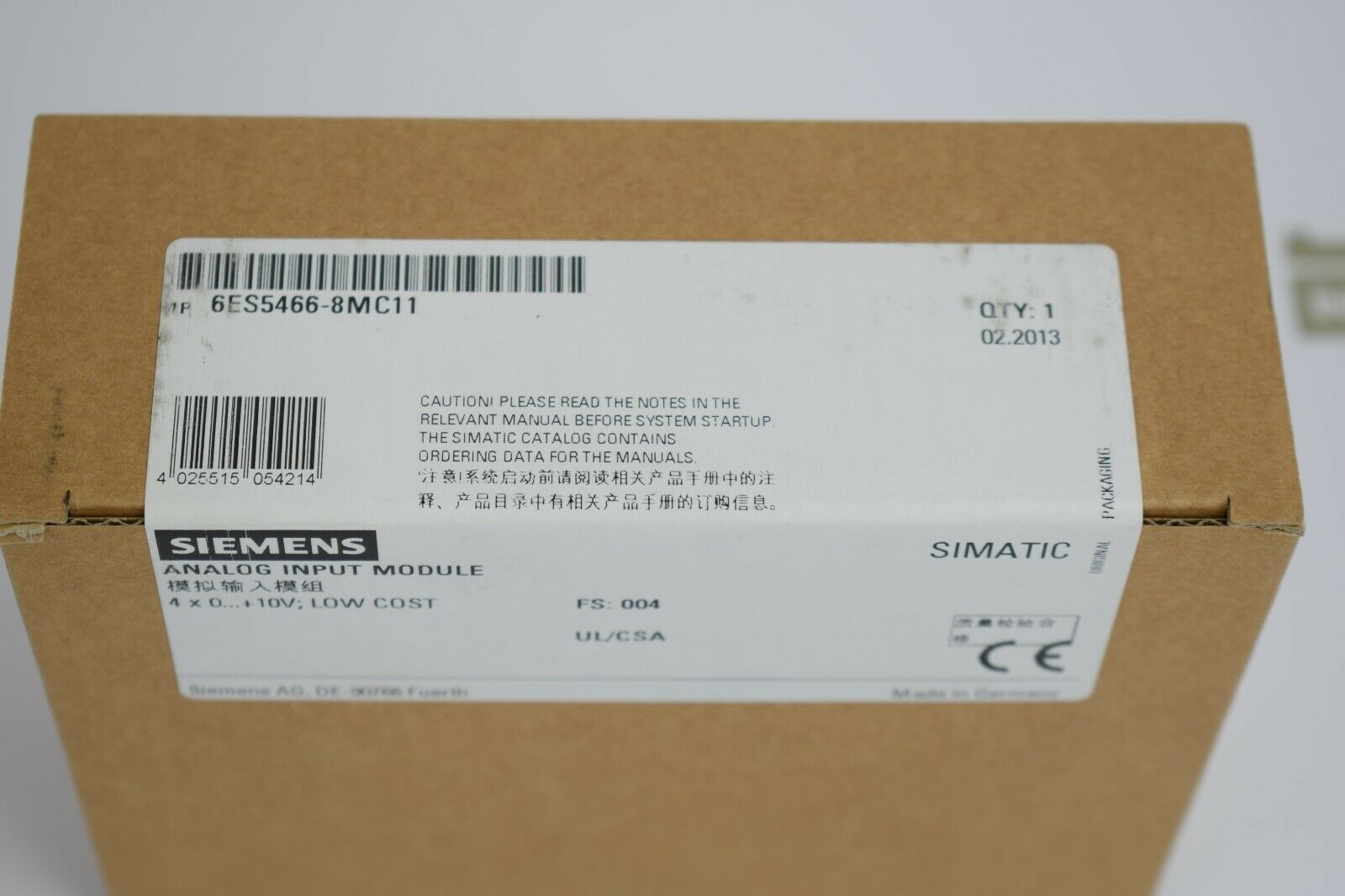 Siemens simatic S5 Analog Input 6ES5 466-8MC11 ( 6ES5466-8MC11 )
