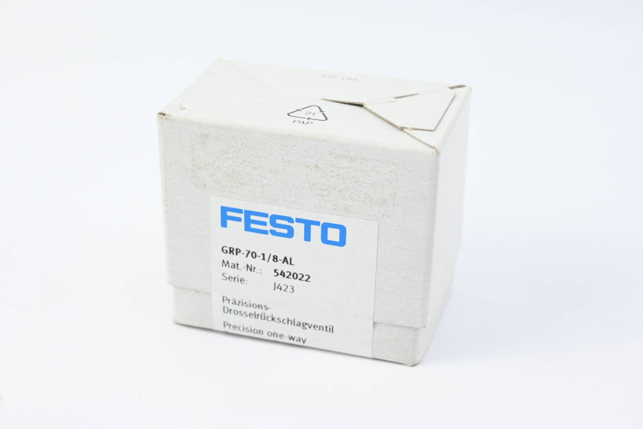 Festo Präzisions-Drosselrückschlagventil GRP-70-1/8-AL ( 542022 )