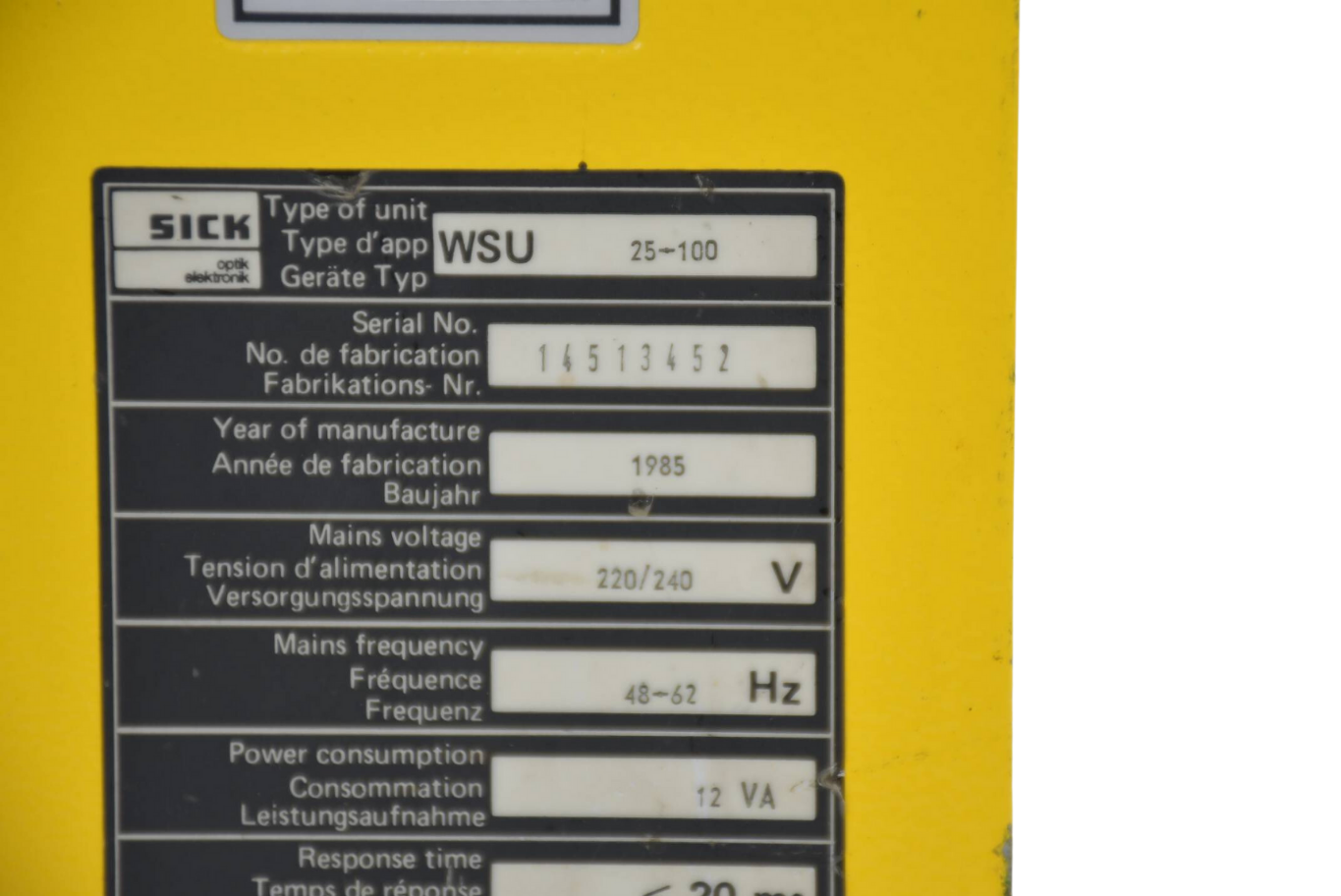 SICK Einstrahl Sicherheits-Lichtschranken Sender WSU 25-100 ( WSU25 )