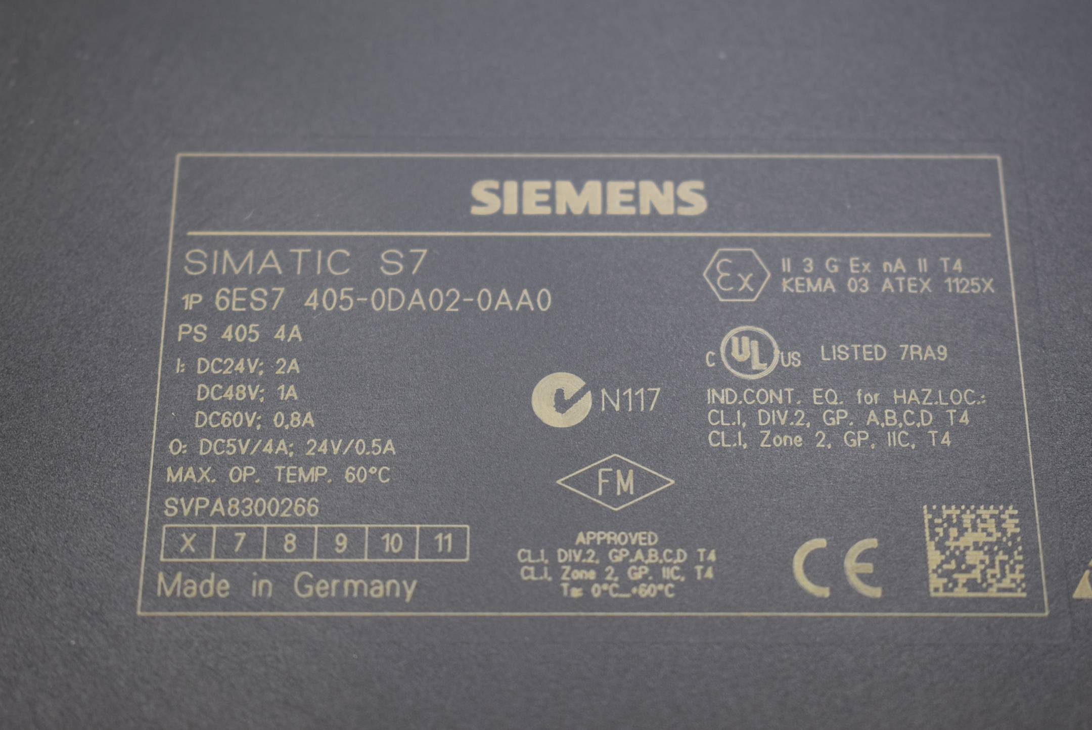 Siemens simatic S7-400 PS 405 4A 6ES7 405-0DA02-0AA0 ( 6ES7405-0DA02-0AA0 ) 