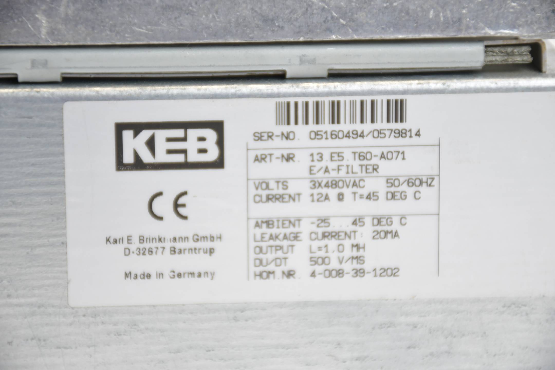 KEB Combivert F5 Applikationsumrichter 12.F5.CBD-YA00 ( 12F5CBD ) inkl. Filter
