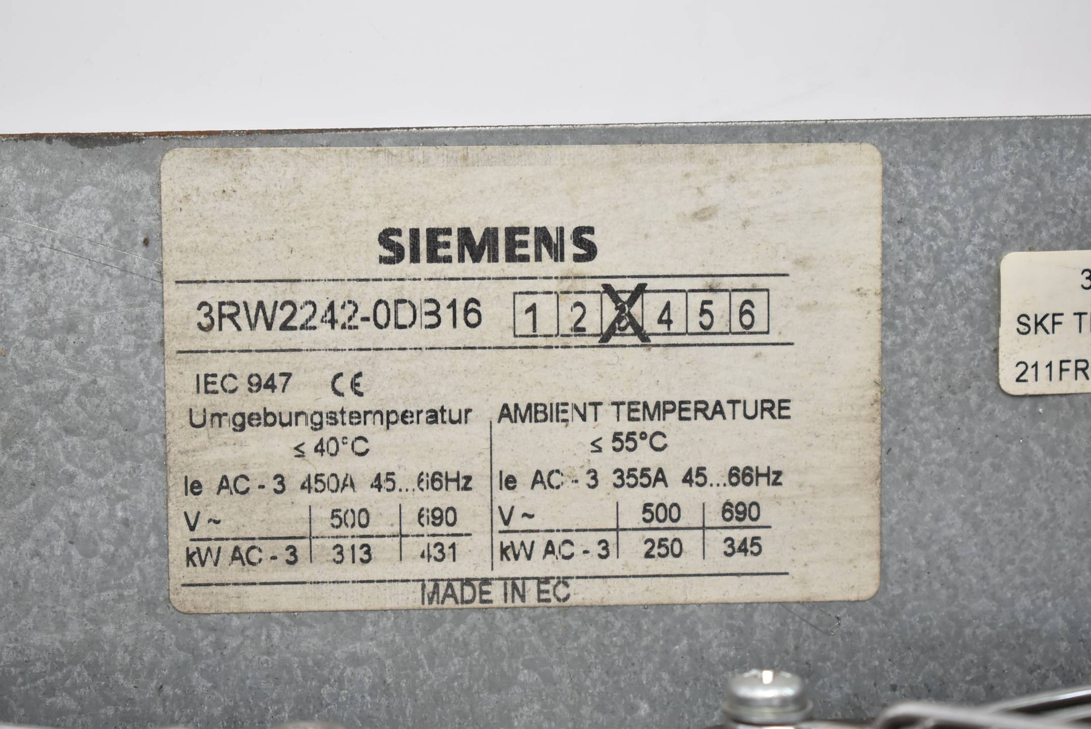 Siemens sikostart Sanftstarter Softstarter 450A 3RW2 242-0DB16 ( 3RW2242-0DB16 )
