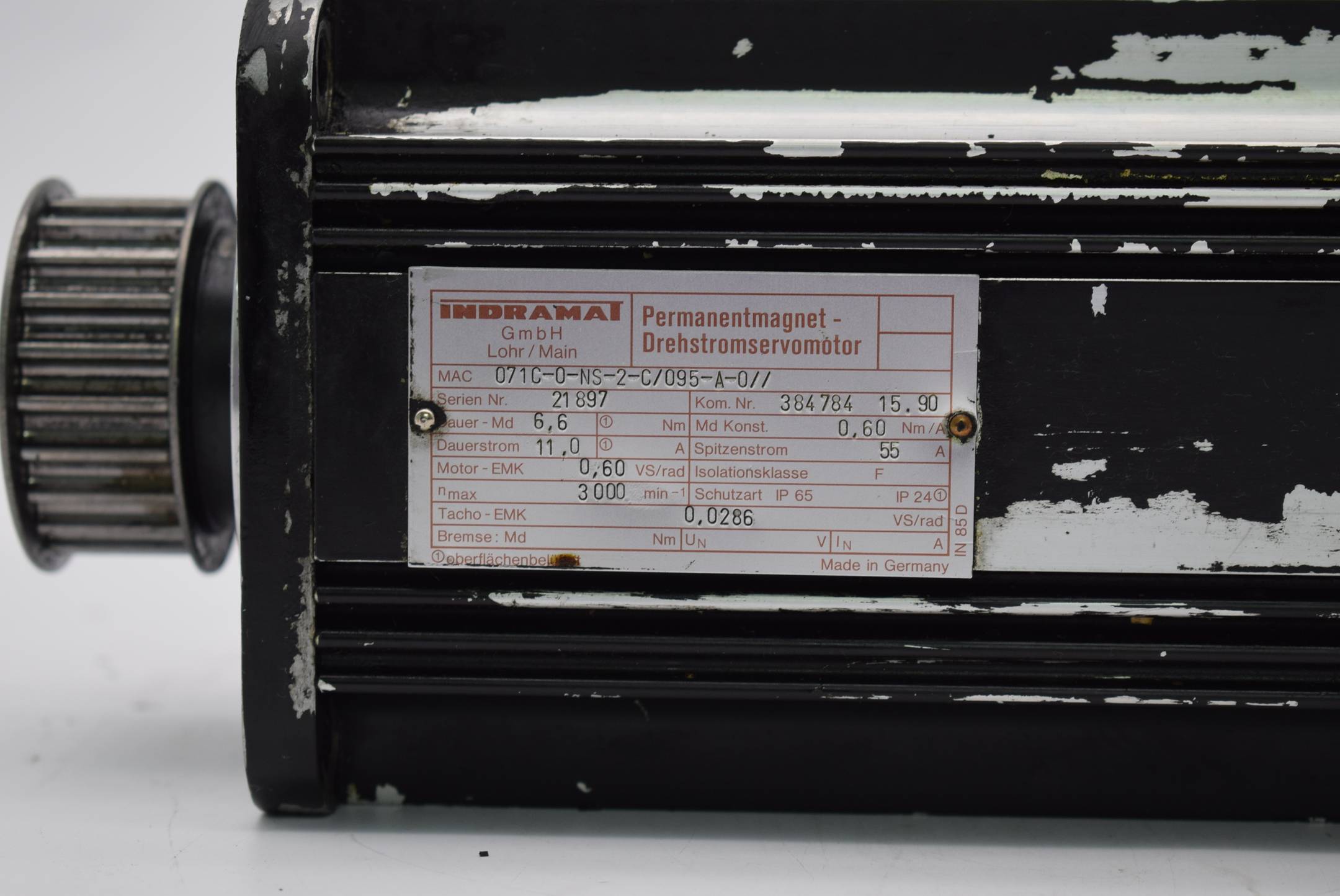 Indramat Permanentmagnet Drehstromservomotor 21897 071C-0-NS-2-C/095-A-0//
