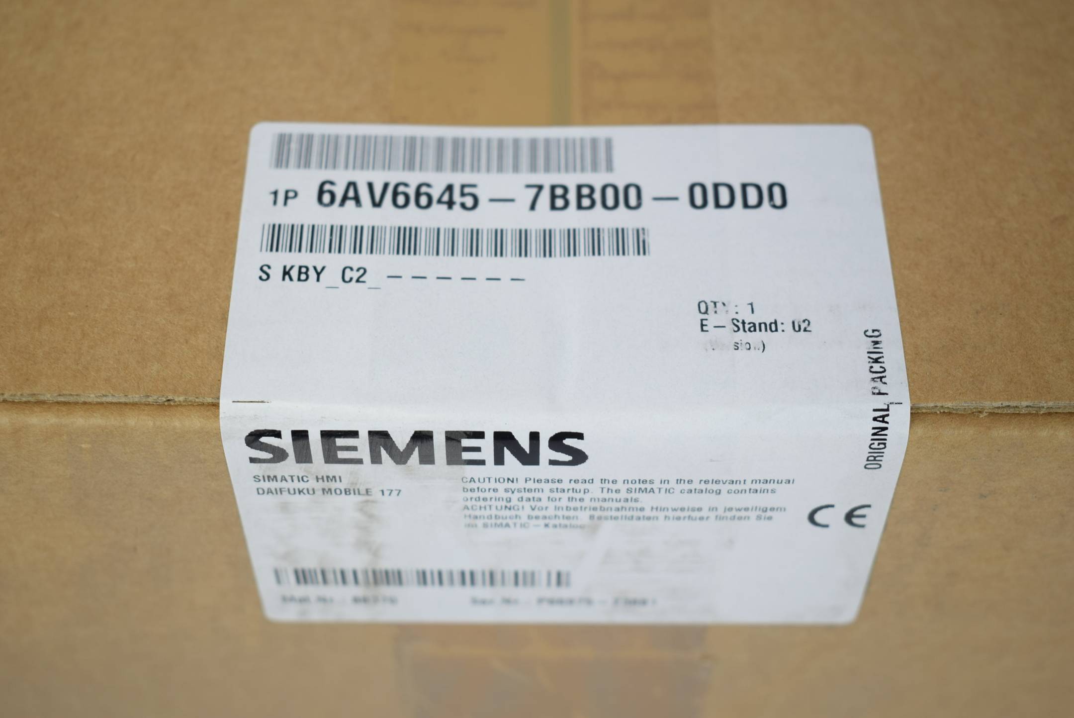 Siemens simatic Series 170 Mobile Panel 177 PN HMI Touch 6AV6645-7BB00-0DD0 E2