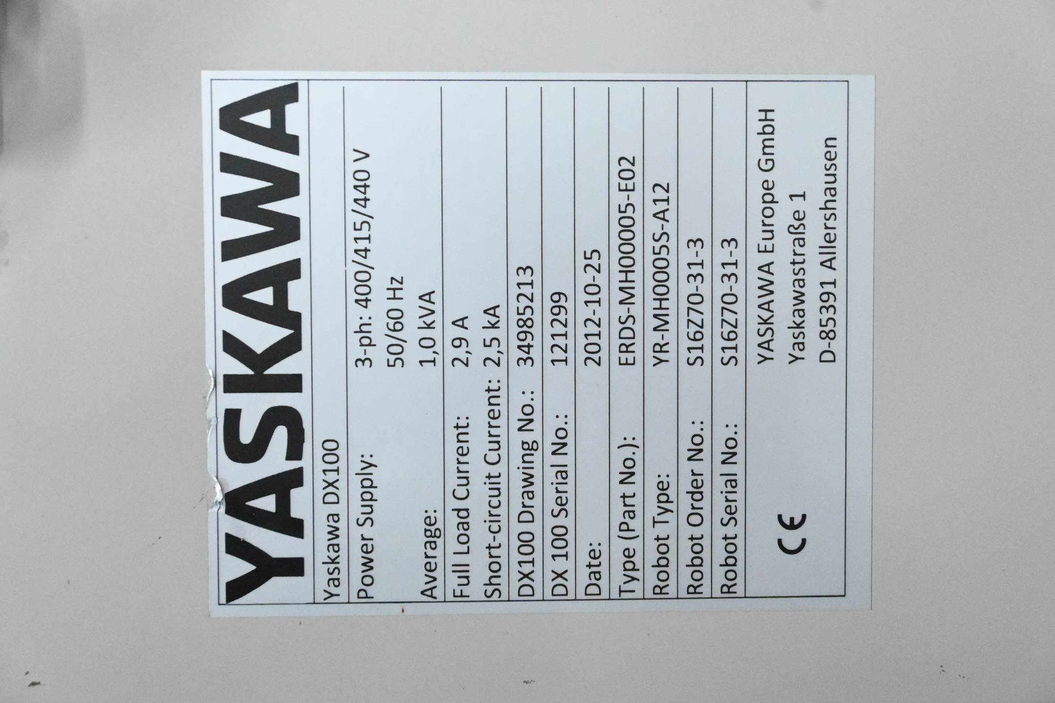 Yaskawa Roboter MOTOMAN-MH5S ( YR-MH0005S-A12 ) inkl Yaskawa Schaltschrank DX100