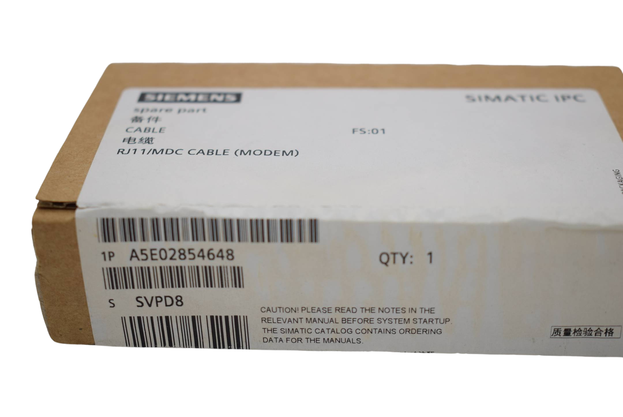 Siemens simatic ipc rj11/mdc cable ( modem )  A5E02854648 E1