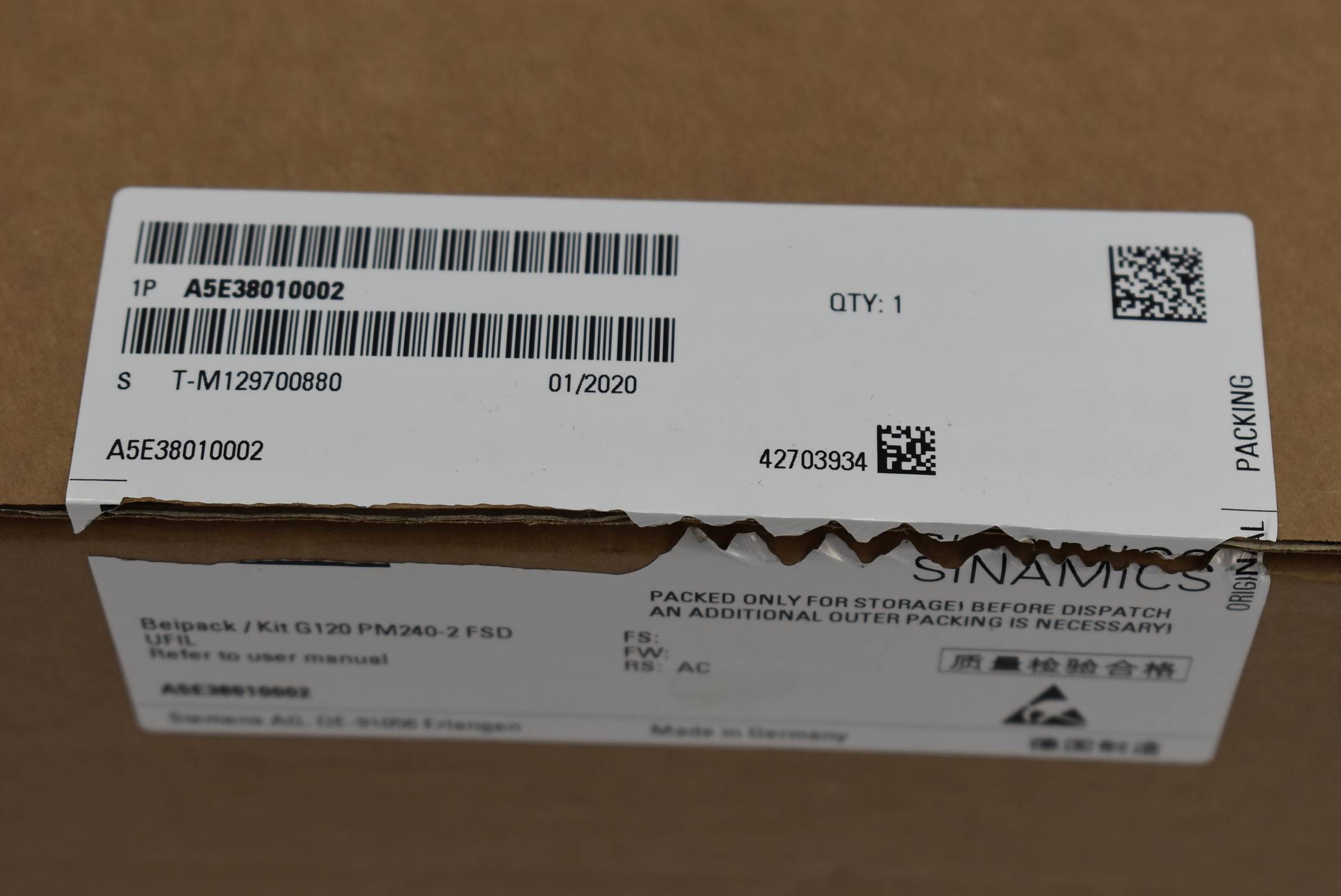 Siemens Sinamics Power Module PM240-2 6SL3210-1PH23-5AL0 ( 6SL 3210-1PH23-5AL0 )