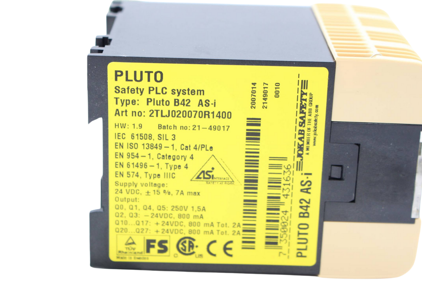 ABB Jokab Safety Sicherheits-SPS B42 AS-i ( 2TLJ020070R1400 ) ABB Jokab Safety Sicherheits-SPS B42 AS-i ( 2TLJ020070R1400 )
