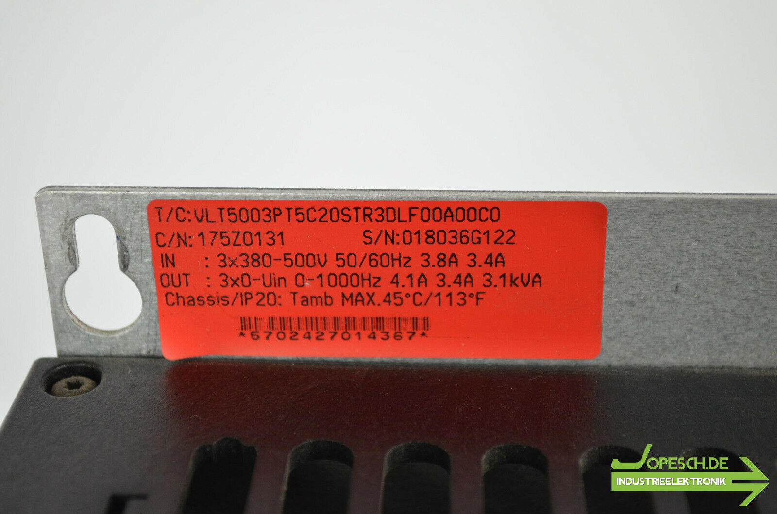 Danfoss VLT 5000 Frequenzumrichter 175Z0131 VLT5003PT5C20STR3DLF00A00C0