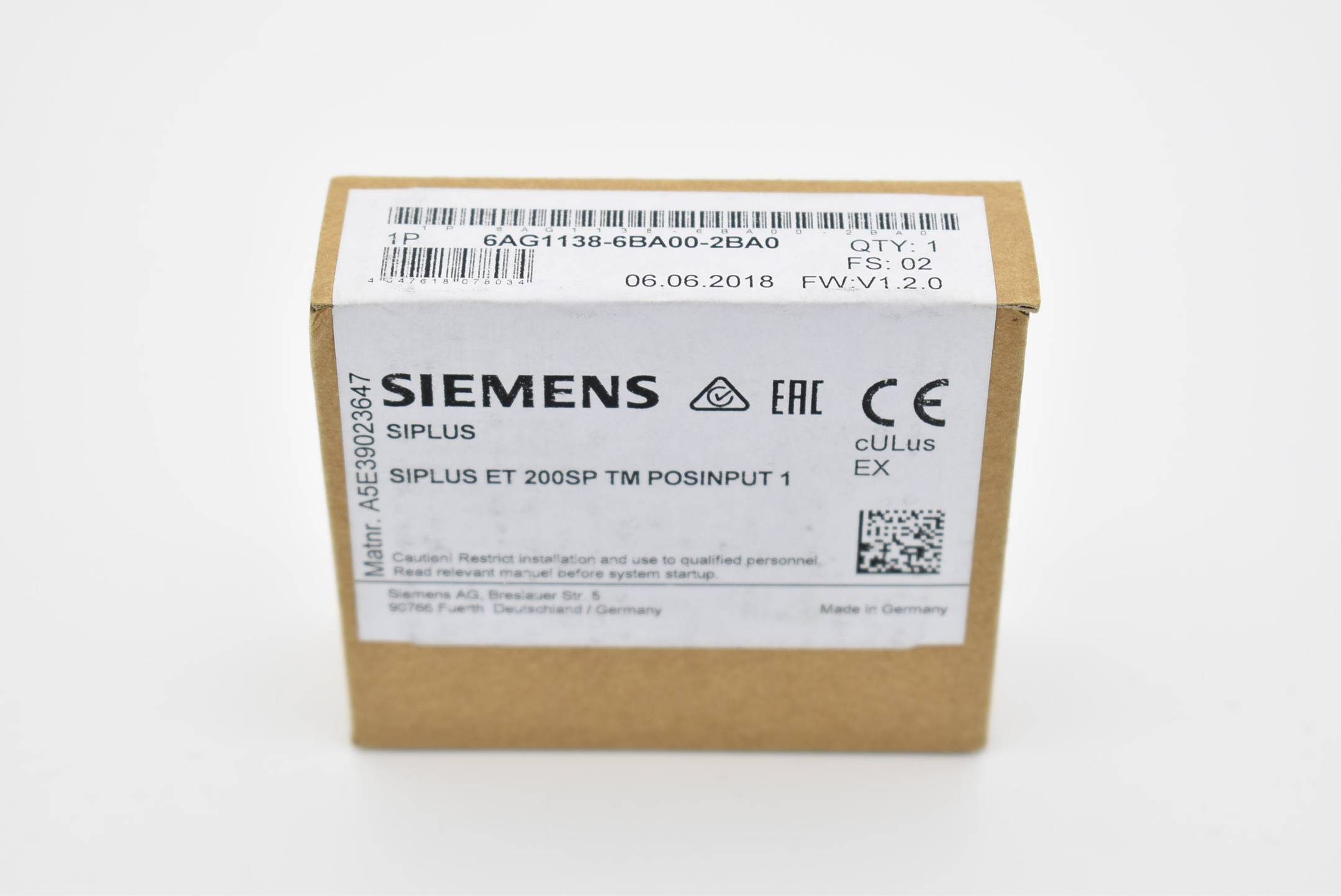 Siemens siplus ET200SP 6AG1138-6BA00-2BA0 ( 6AG1 138-6BA00-2BA0 )
