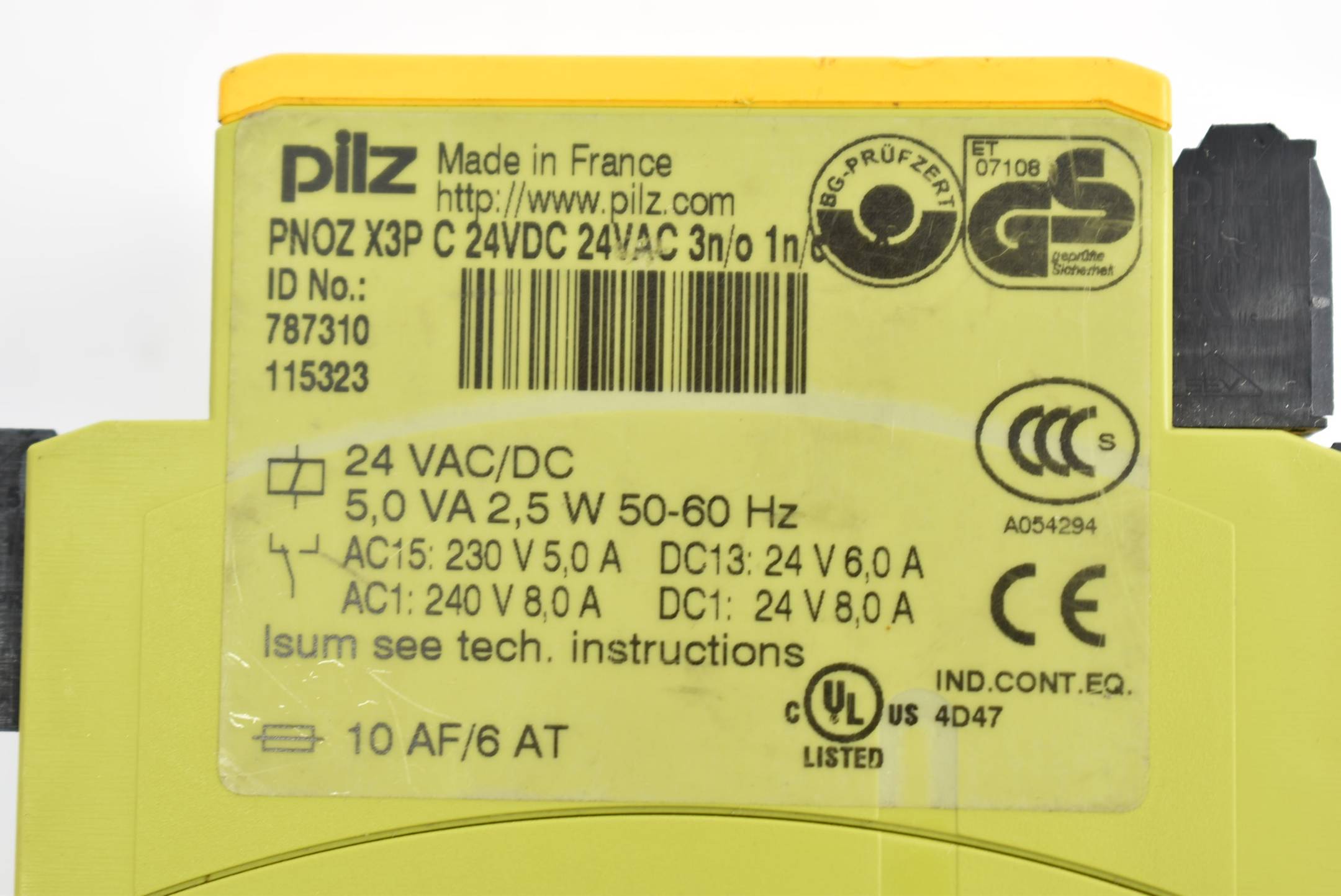 Pilz Sicherheitsrelais PNOZ X3P C 24VDC 24VAC 3n/0 1n/so ( 787310 )
