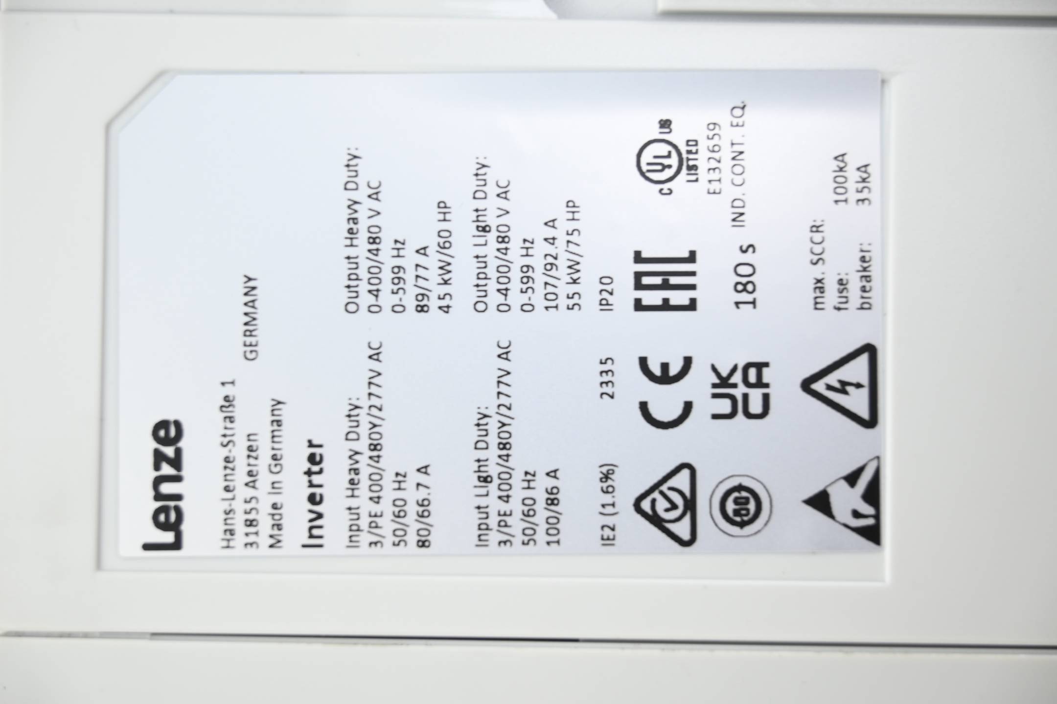 Lenze Umrichter i550 ( I55BE240F10V10000S ) 
