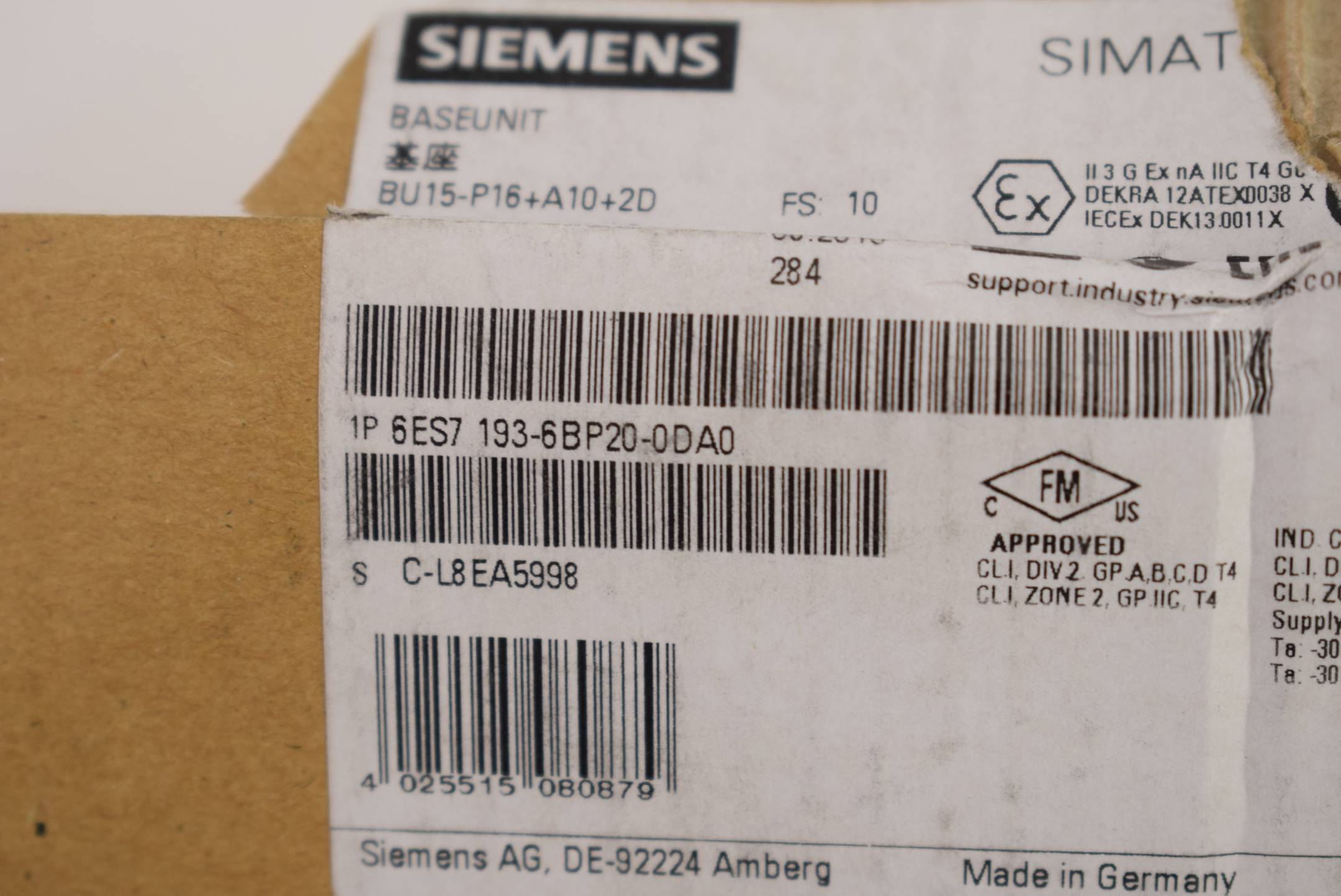Siemens BaseUnit ET200SP 6ES7193-6BP20-0DA0 ( 6ES7 193-6BP20-0DA0 ) E10