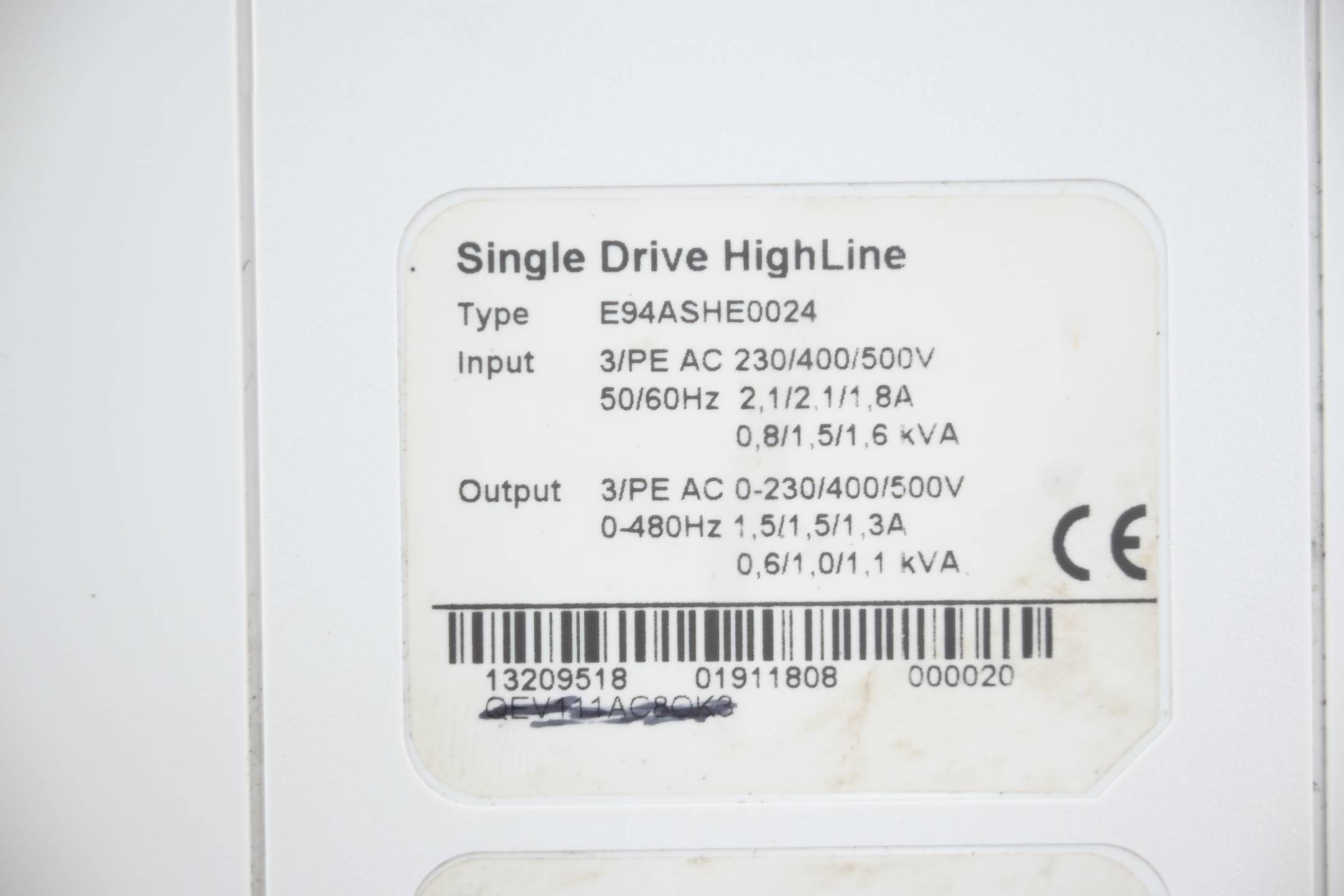 Lenze Single Drive HighLine E94ASHE0024 