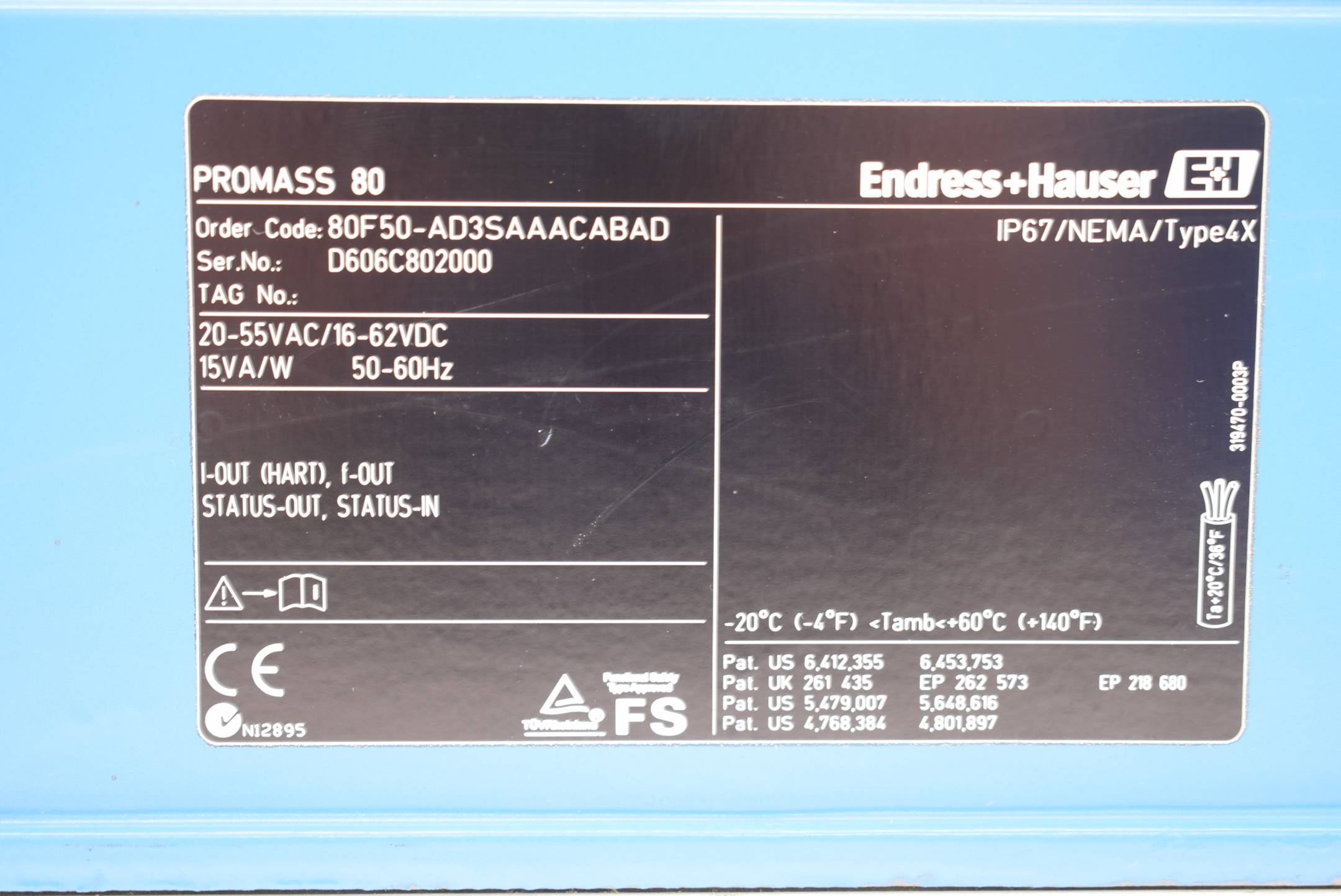 Endress + Hauser Promass 80 80F50-AD3SAAACABAD
