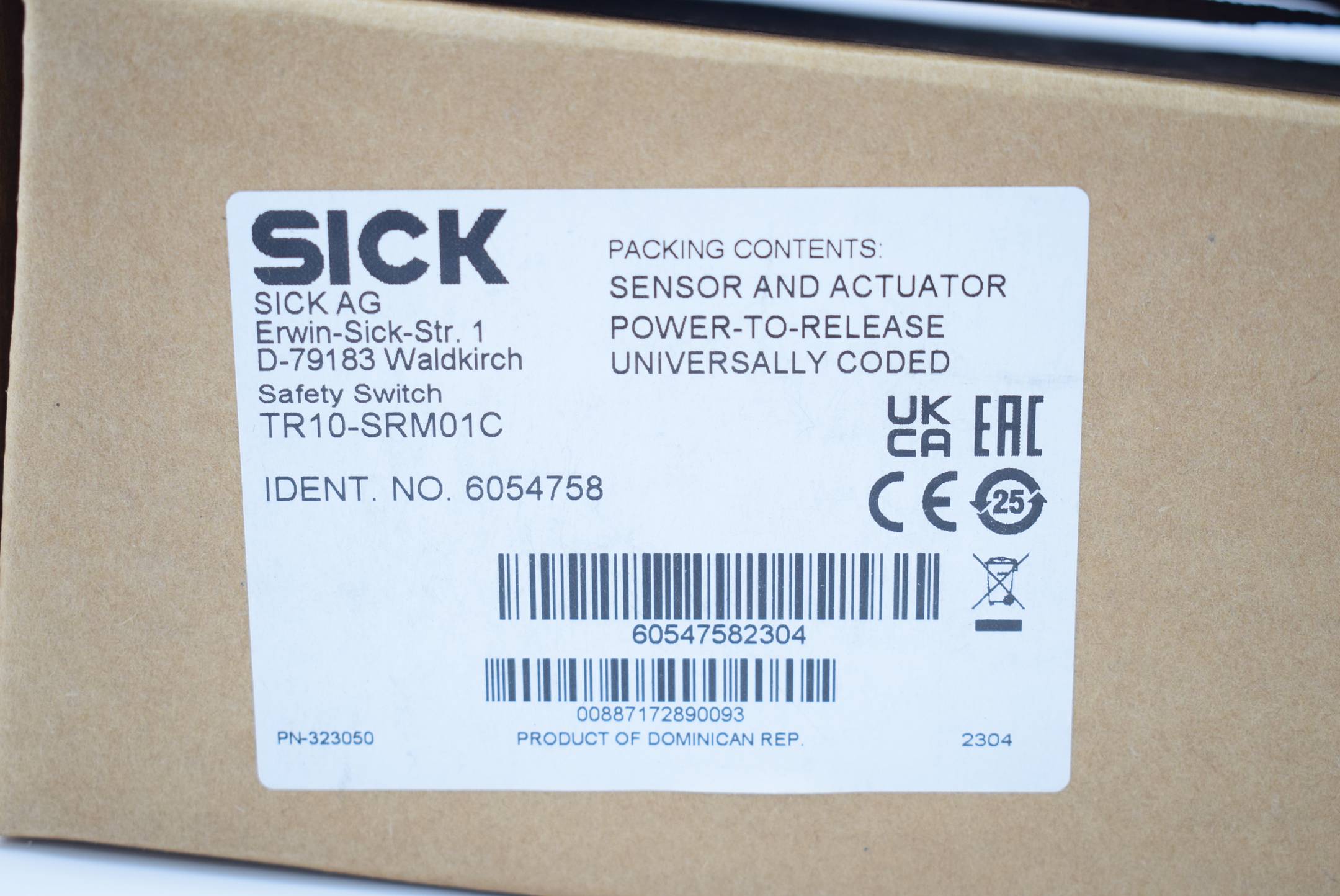 Sick Sicherheitsschalter TR10 Lock 1690N ≥ 2 mm/s TR10-SRM01C ( 6054758 )