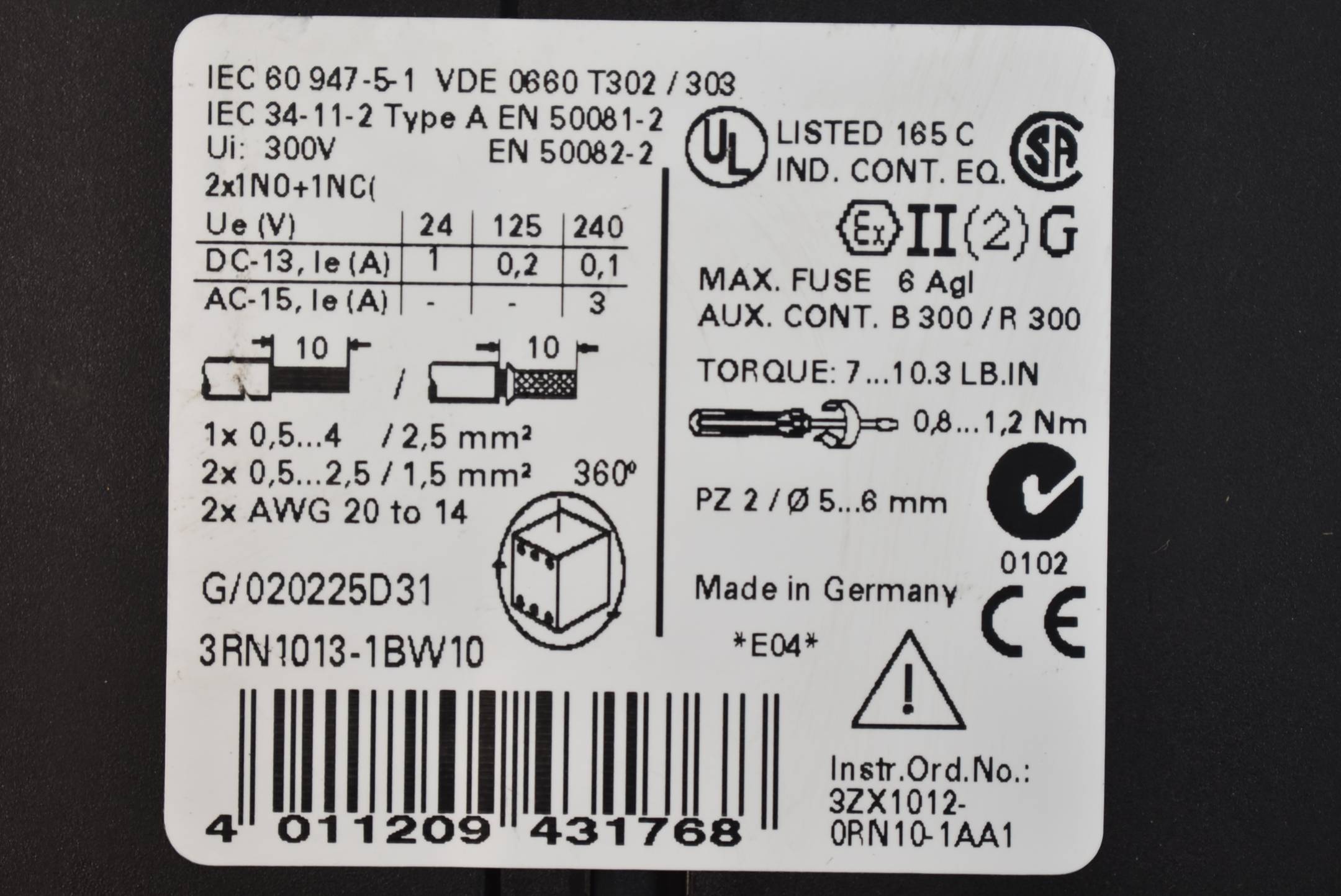 Siemens sirius Thermistor-Motorschutz 3RN1 013-1BW10 ( 3RN1013-1BW10 ) E4