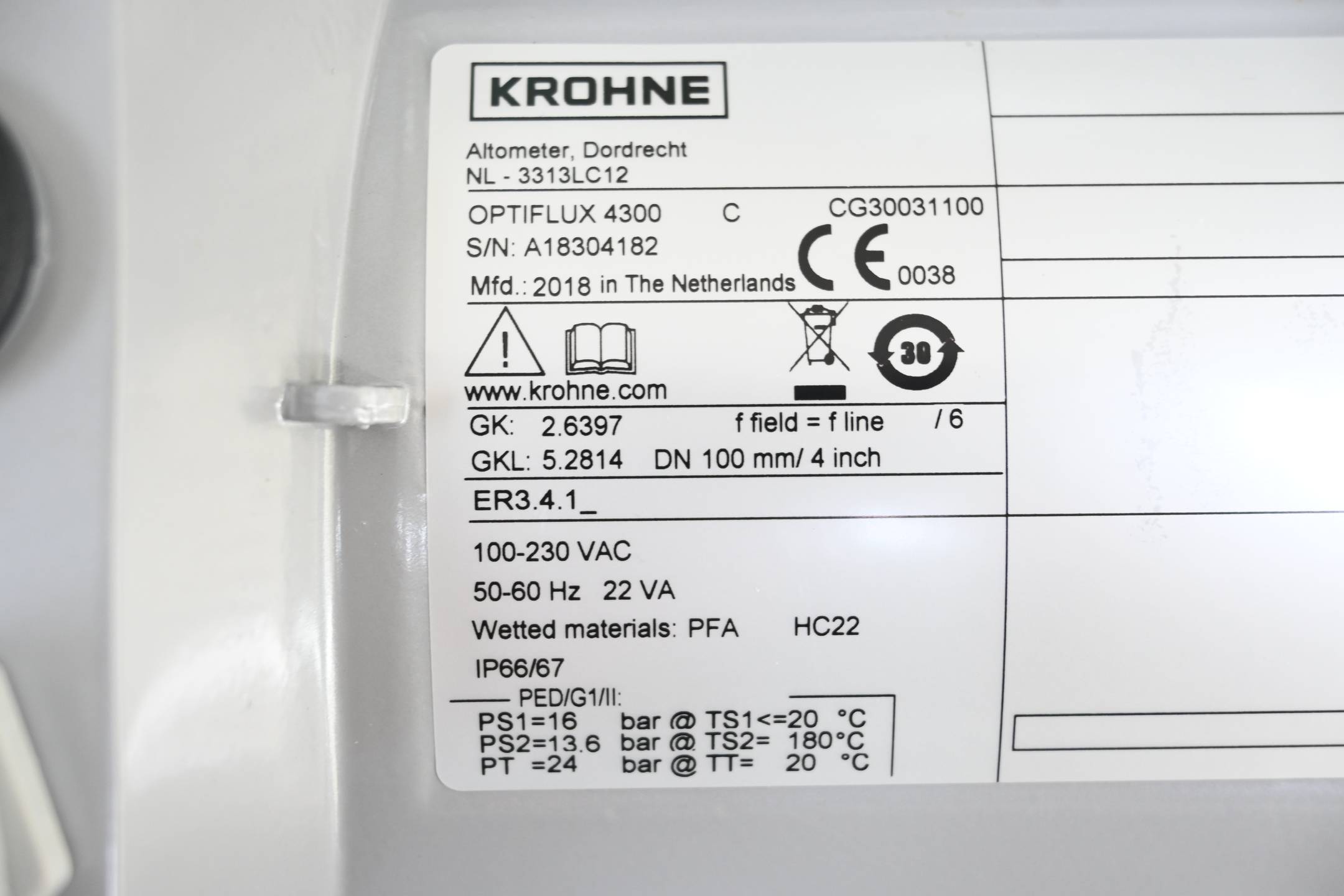 Krohne Magnetisch induktiver Durchflussmesser Optiflux 4300 C