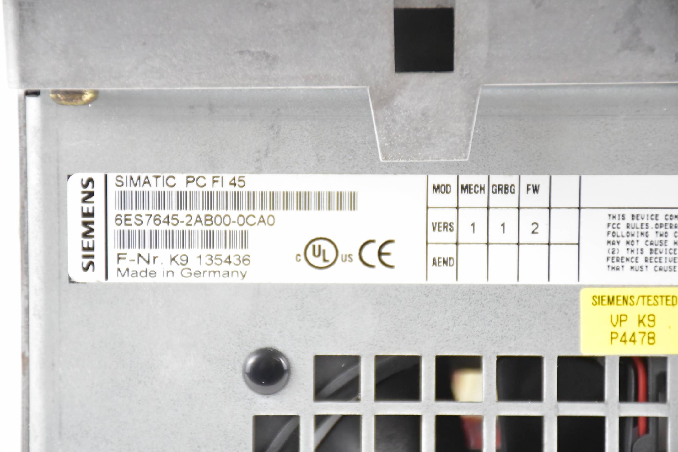 Siemens simatic PC FI45 System 13,3" 6ES7645-2AB00-0CA0 ( 6ES7 645-2AB00-0CA0 )