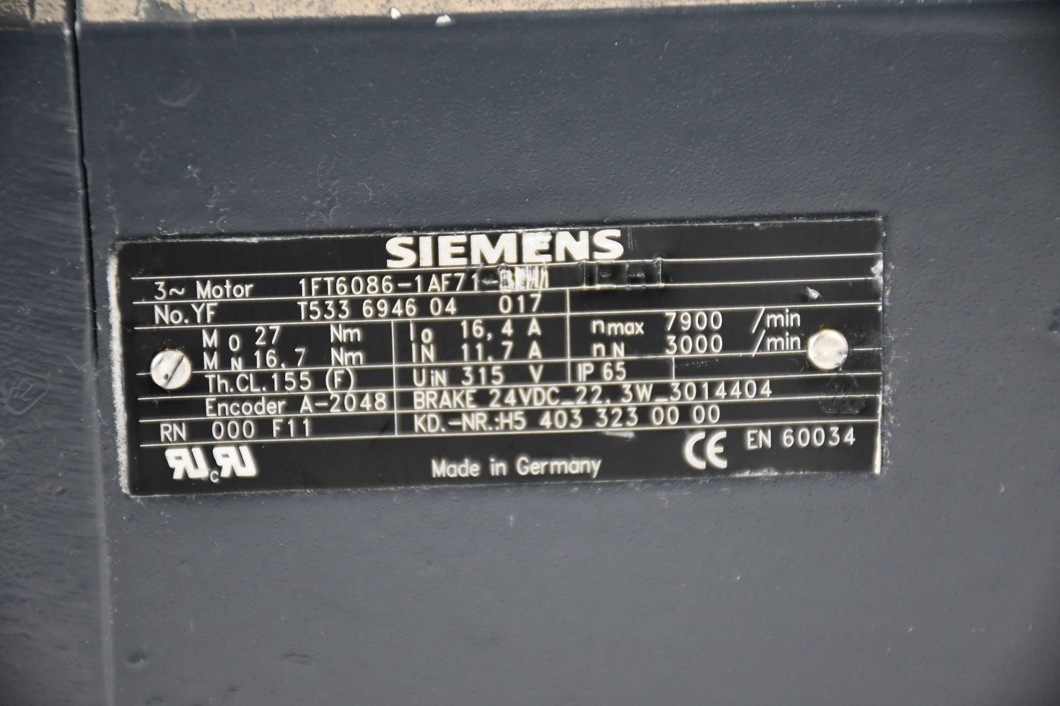 Siemens simotics S Synchronmotor 1FT6086-1AF71-1EH1 ( 1FT6 086-1AF71-1EH1 )