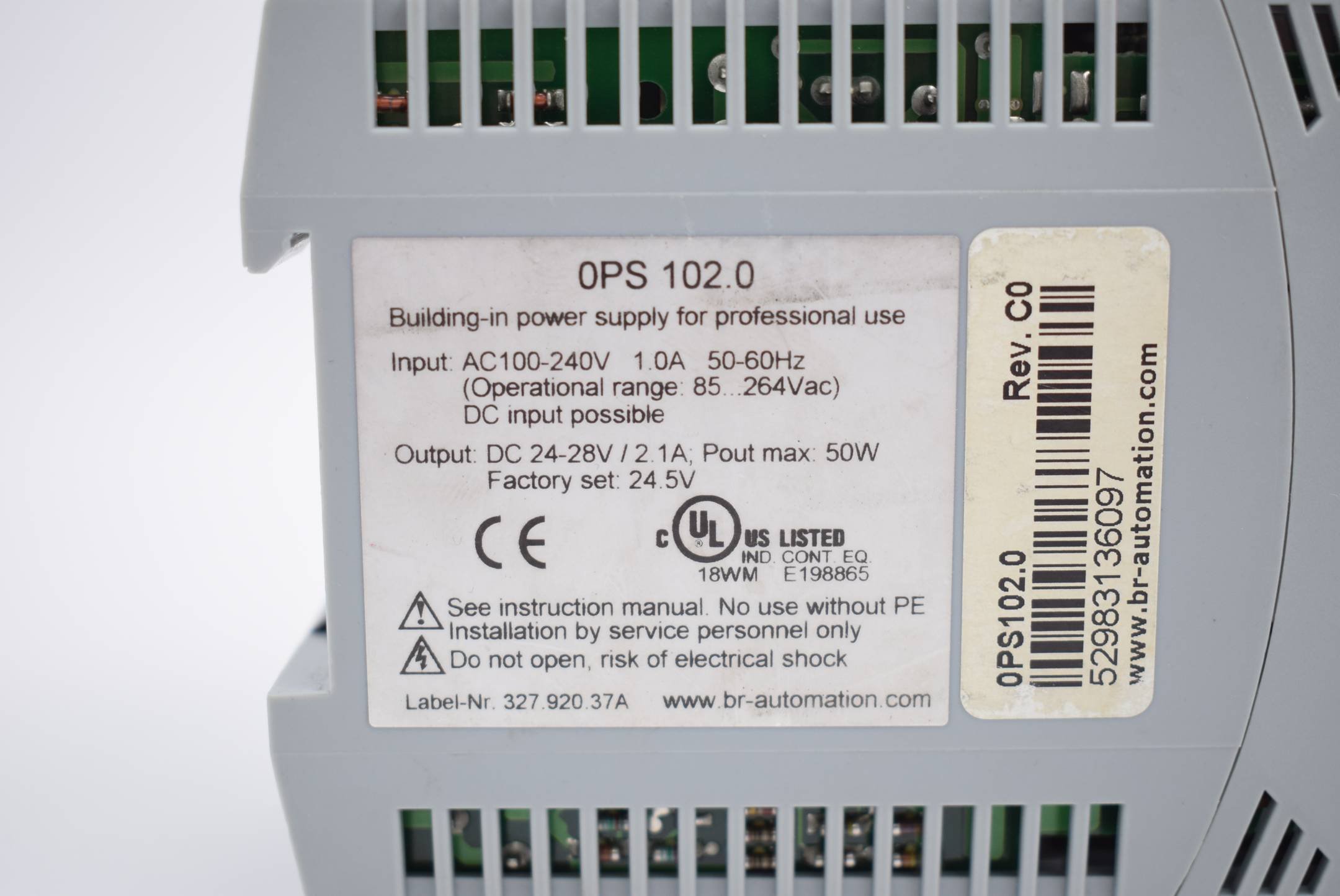 B&R Netzteil 24VDC 2,1A Eingang 100-240VAC Wide Range 0PS102.0 ( 0PS 102.0 )