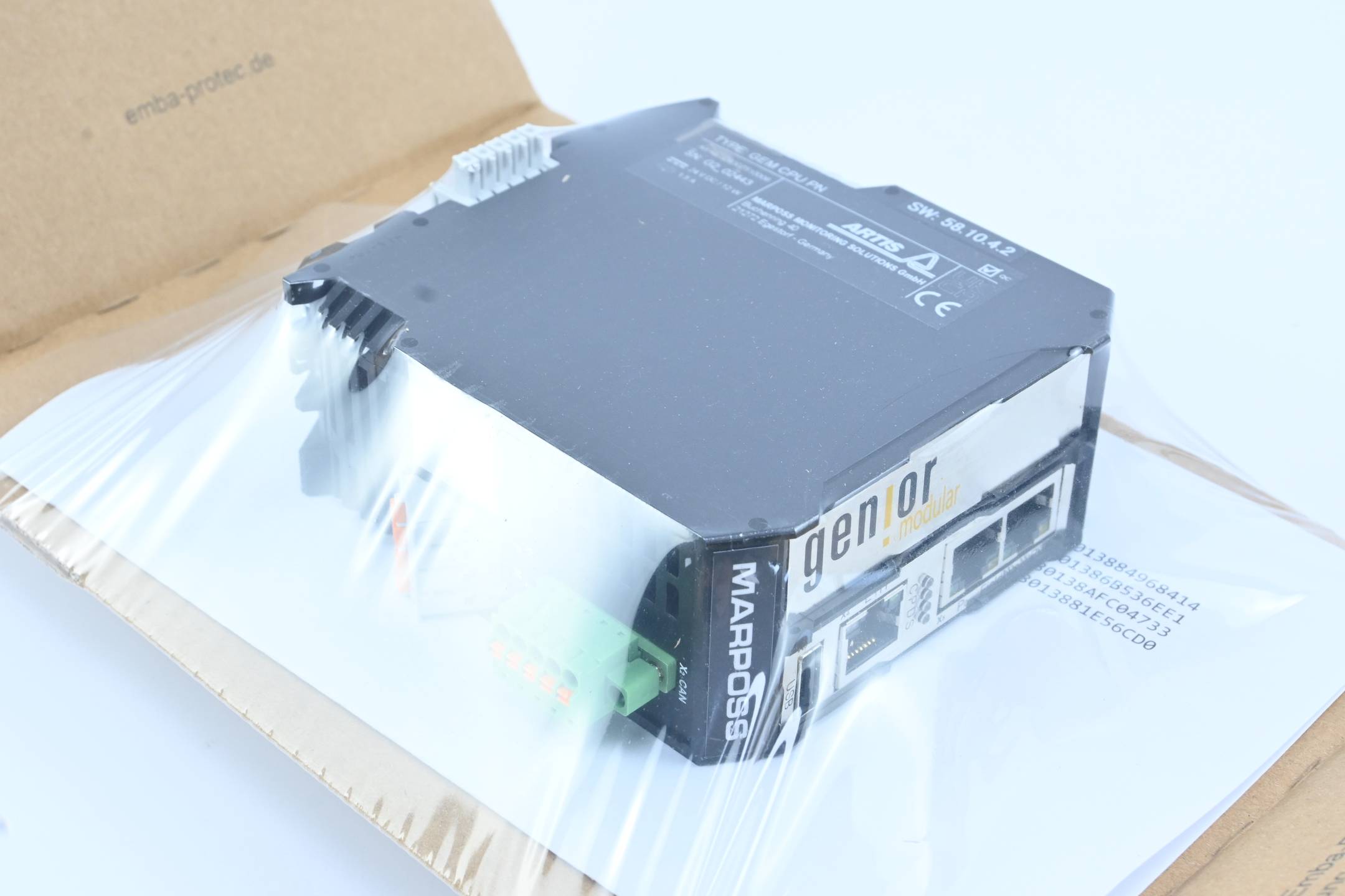 Artis Marposs Genior Modular Überwachung GEM CPU PN ( GEMCPUPN ) O830Z510006