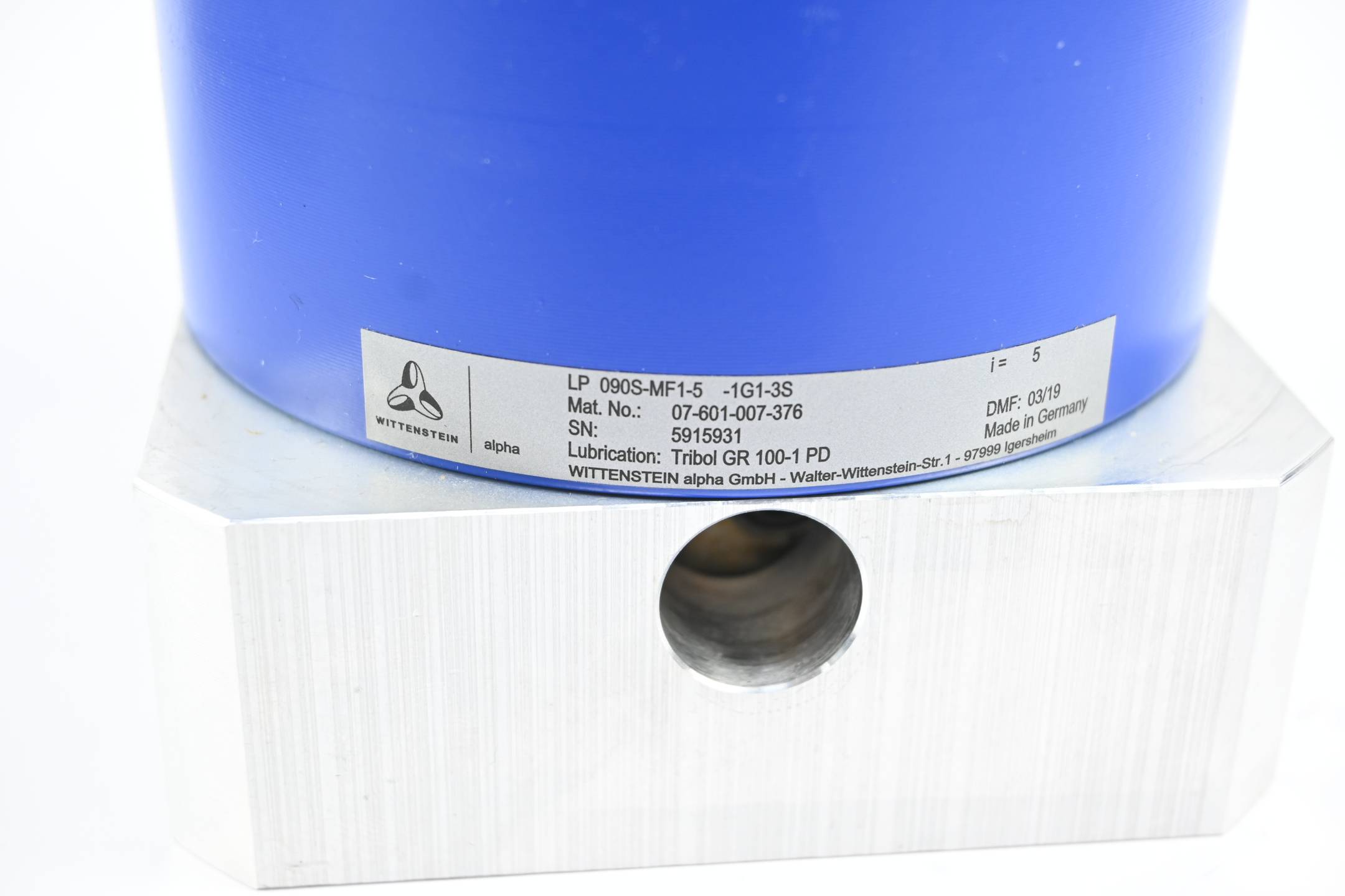 Wittenstein Alpha Getriebe LP 090S-MF1-5 -1G1-3S ( 07-601-007-376 )