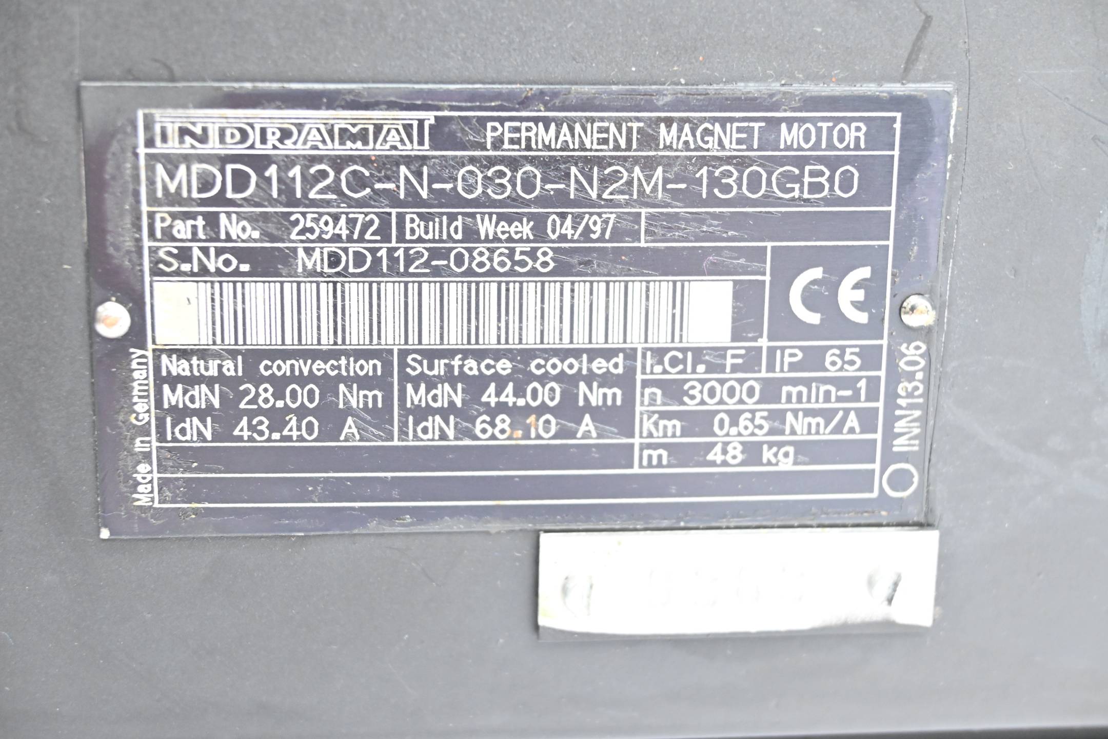 Indramat Permanent Magnet Motor MDD112C-N-030-N2M-130GB0 ( 259472 )