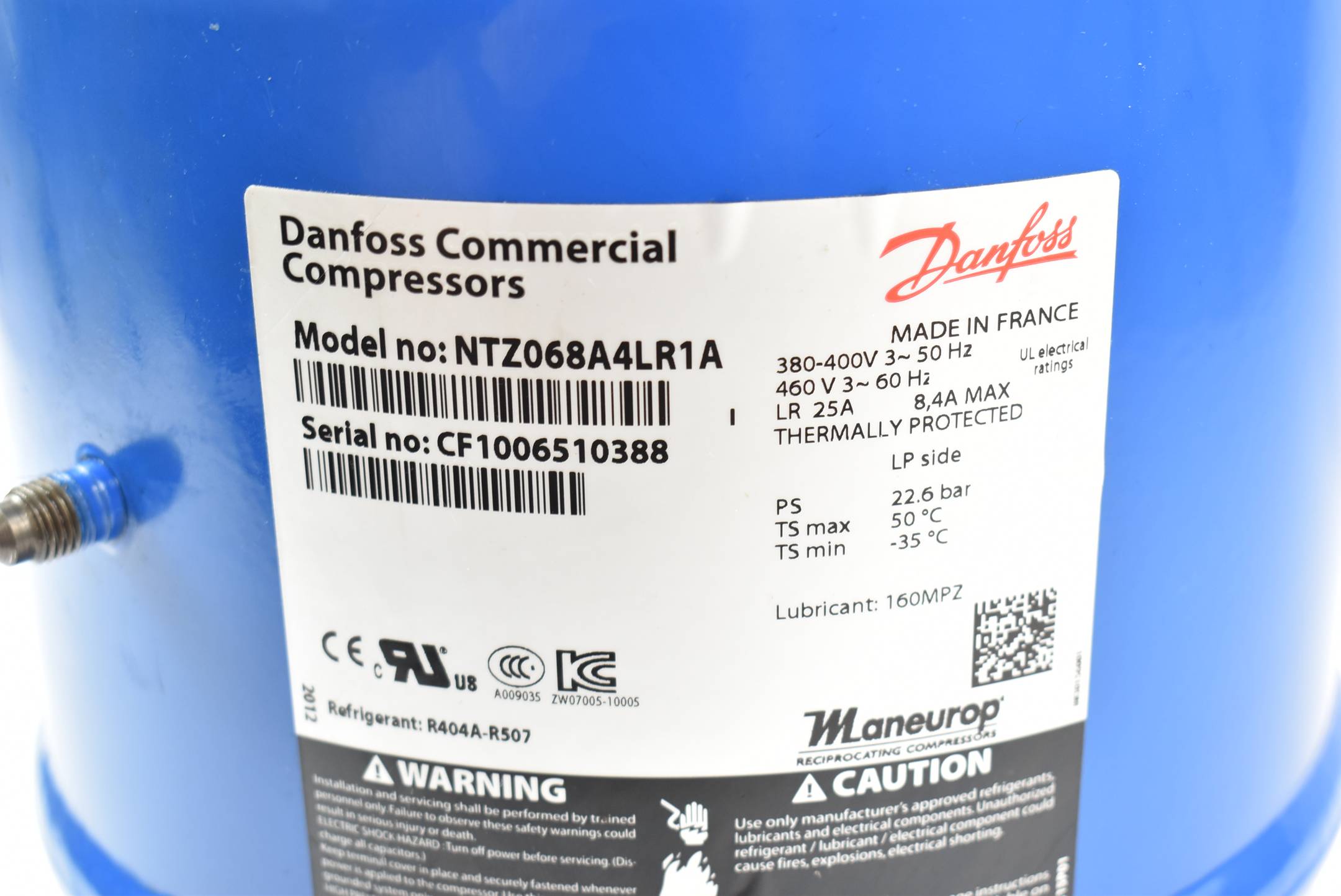 Danfoss Commercial Compressors NTZ068A4LR1A