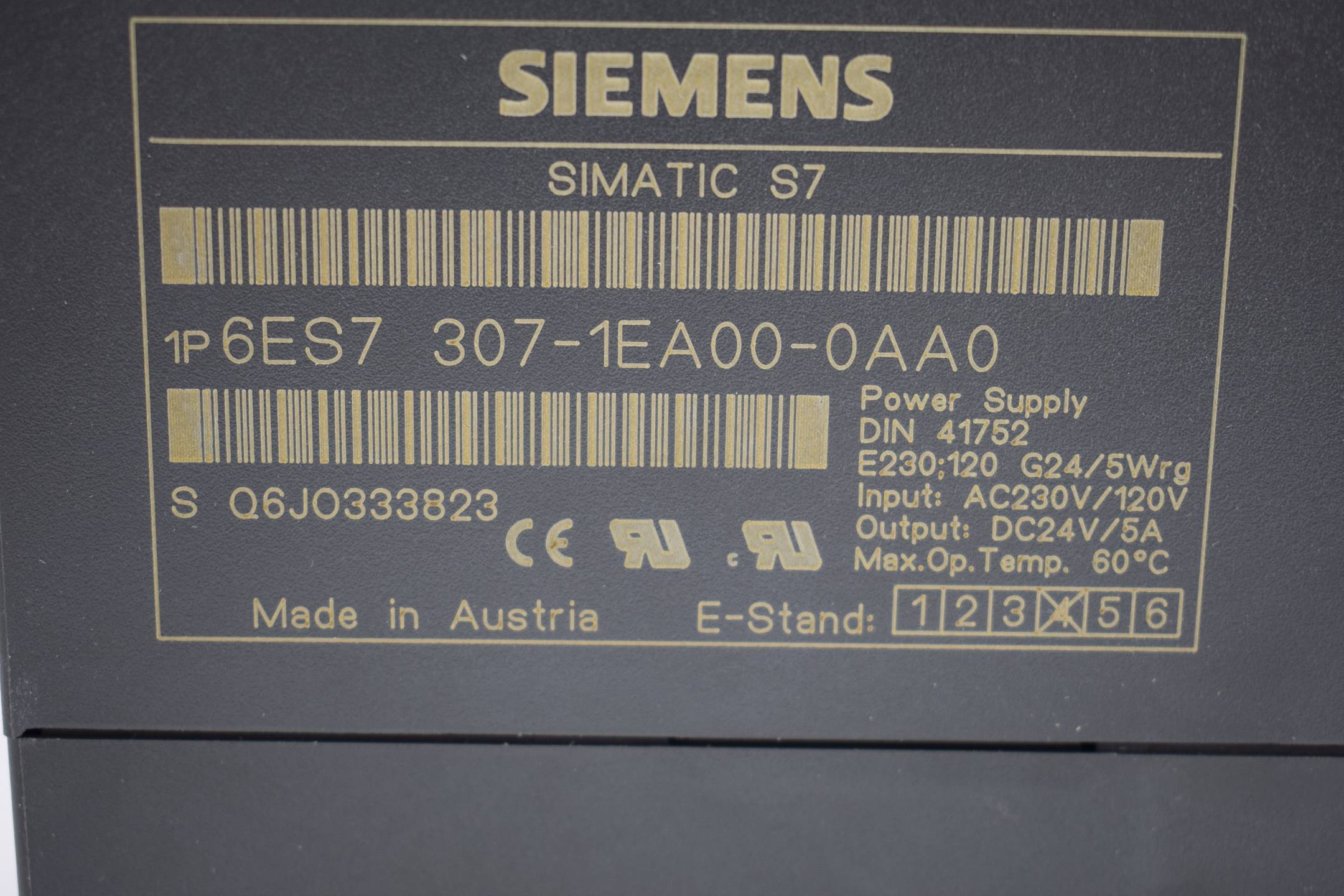 Siemens simatic S7-300 6ES7 307-1EA00-0AA0 ( 6ES7307-1EA00-0AA0 ) E4