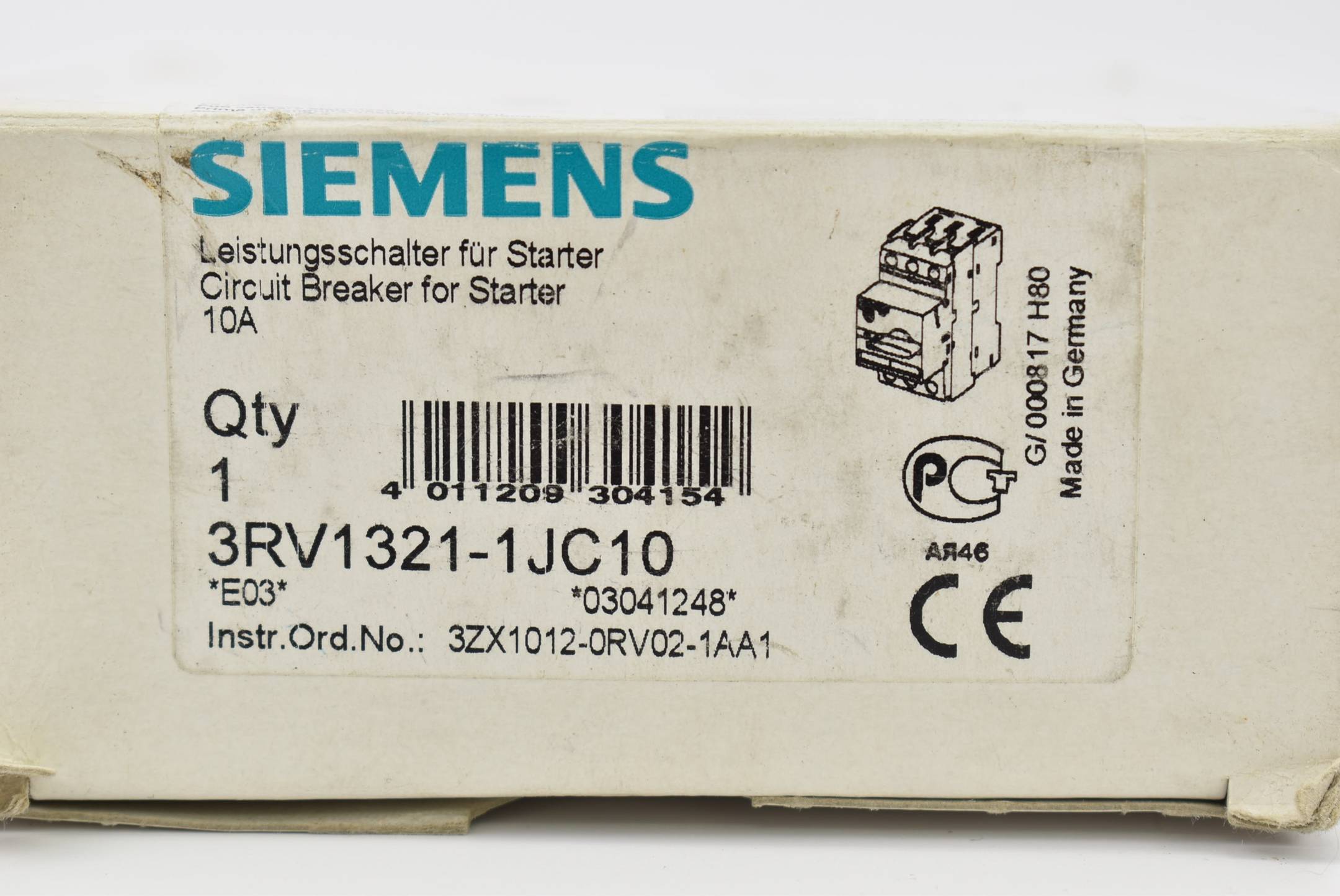Siemens sirius 3R Leistungsschalter 10A 3RV1 321-1JC10 ( 3RV1321-1JC10 )