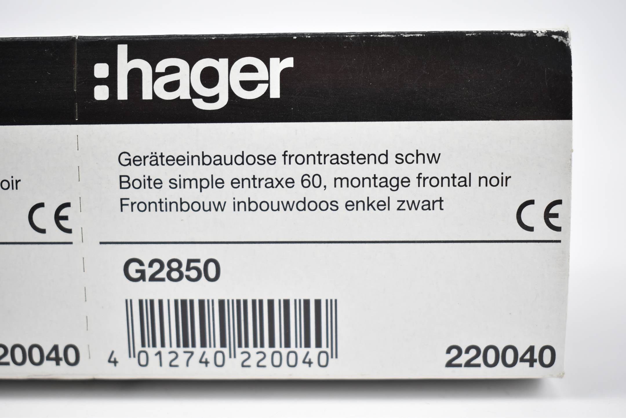 Hager Geräteeinbaudose frontrastend G2850 ( 220040 ) VE 5 Stück