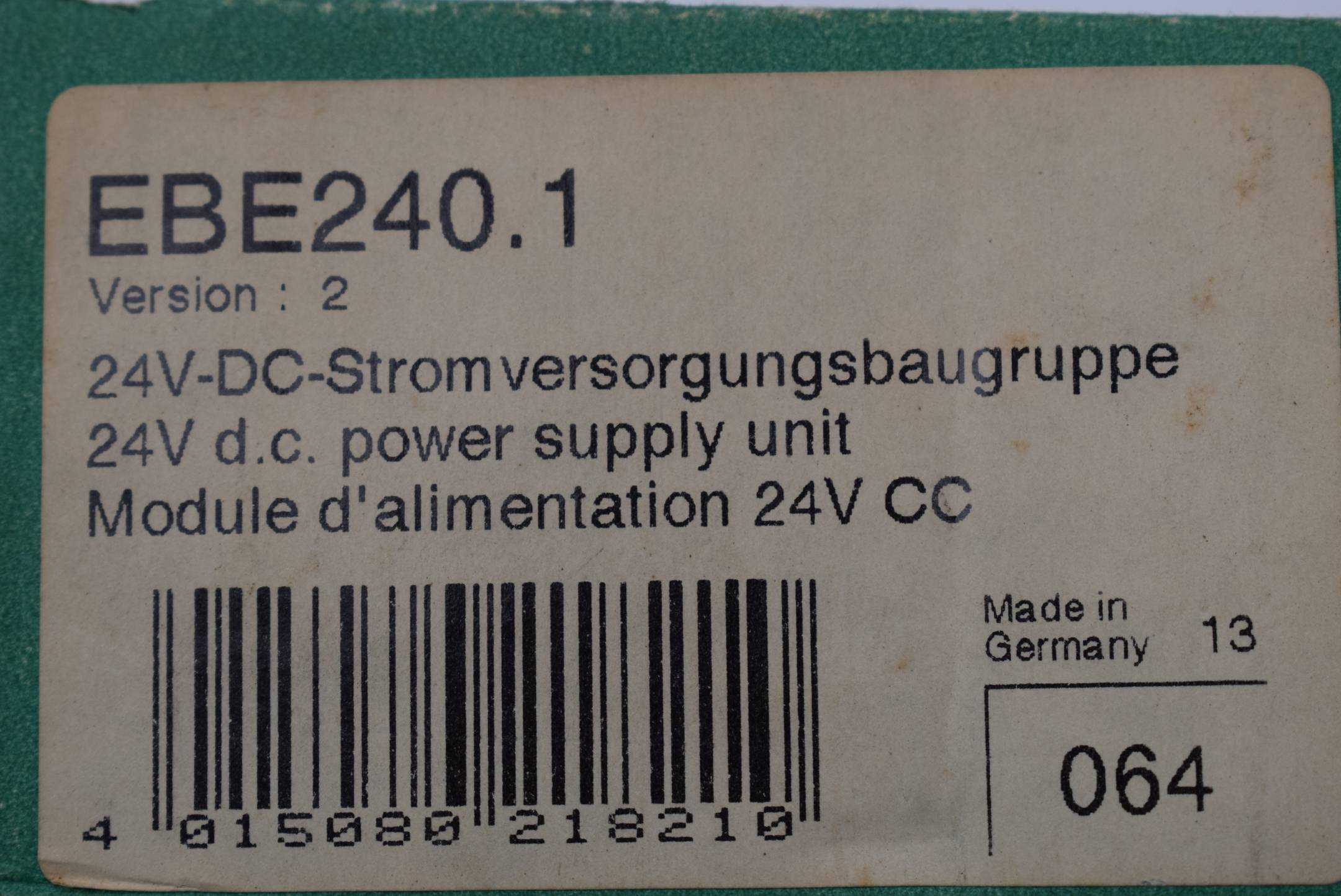 Klöckner Moeller 24V-DC-Stromversorgungungsbaugruppe EBE240.1