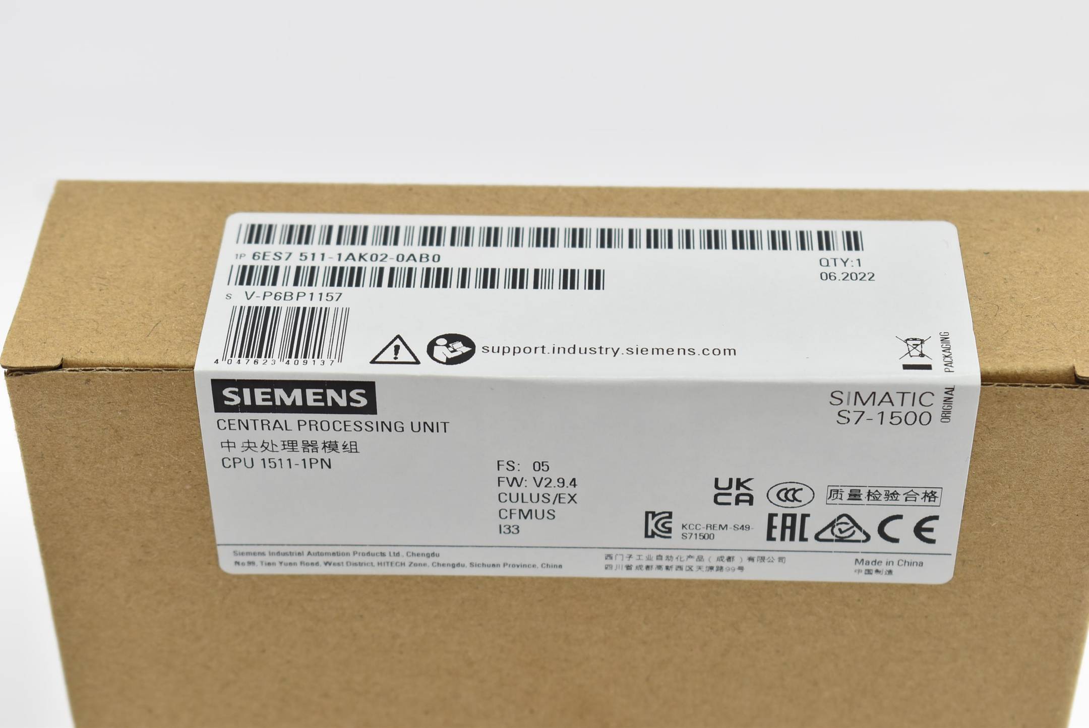 Siemens simatic S7-1500 6ES7511-1AK02-0AB0 ( 6ES7 511-1AK02-0AB0 ) E5