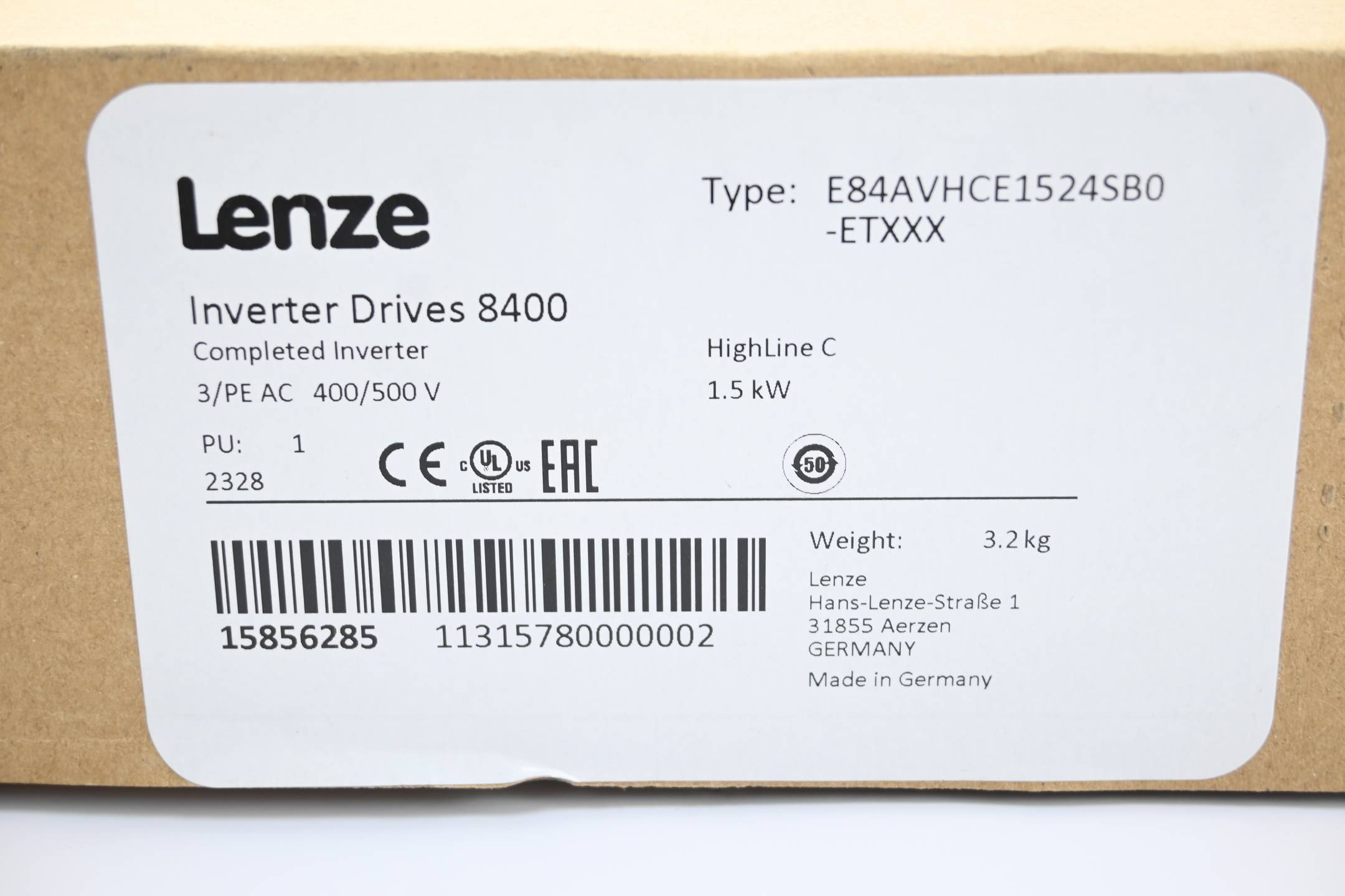 Lenze Inverter Drives 8400 E84AVHCE1524SB0-ETXXX ( 15856285 )