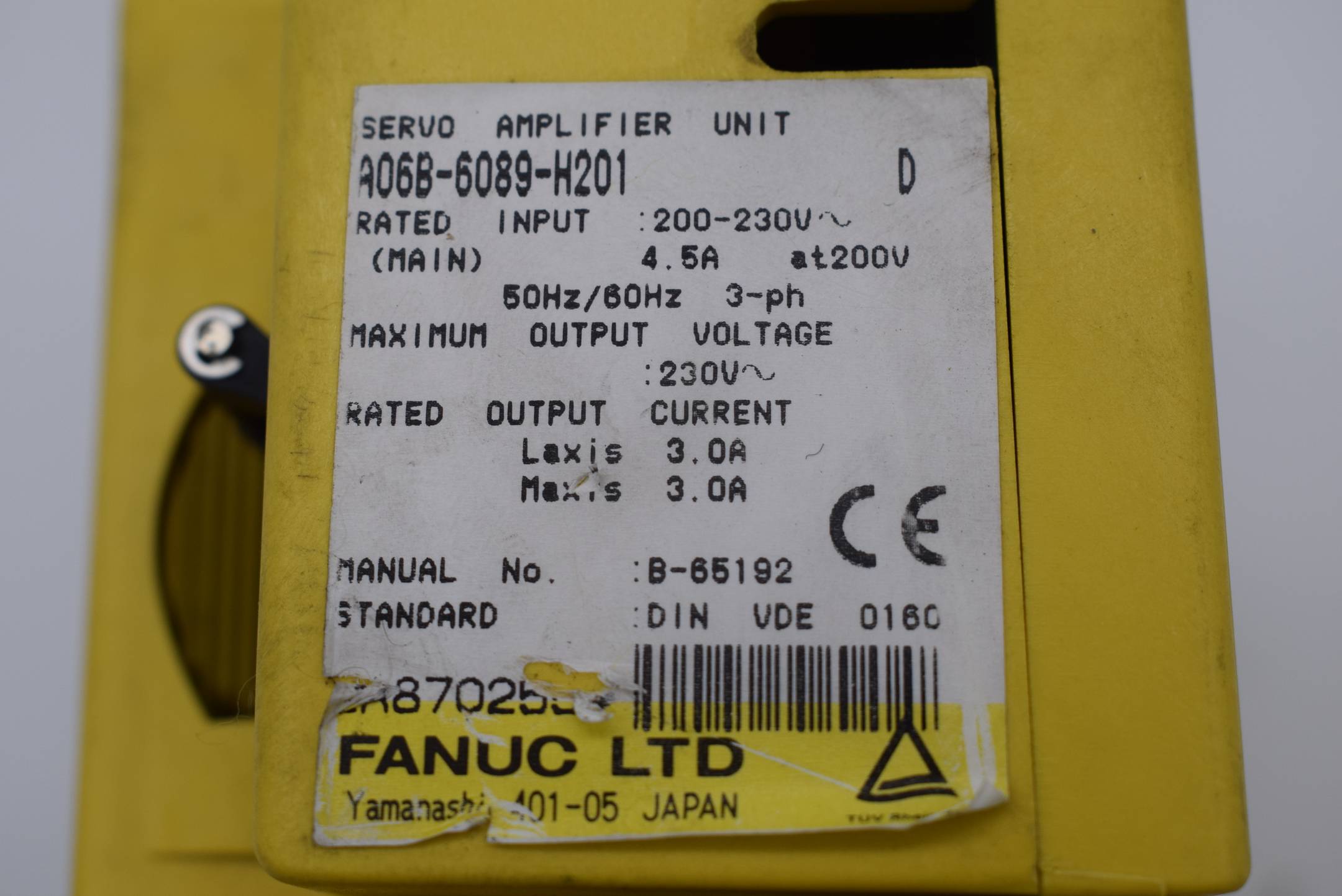Fanuc LTD. Servo AMPLIFIER UNIT A06B-6089-H201