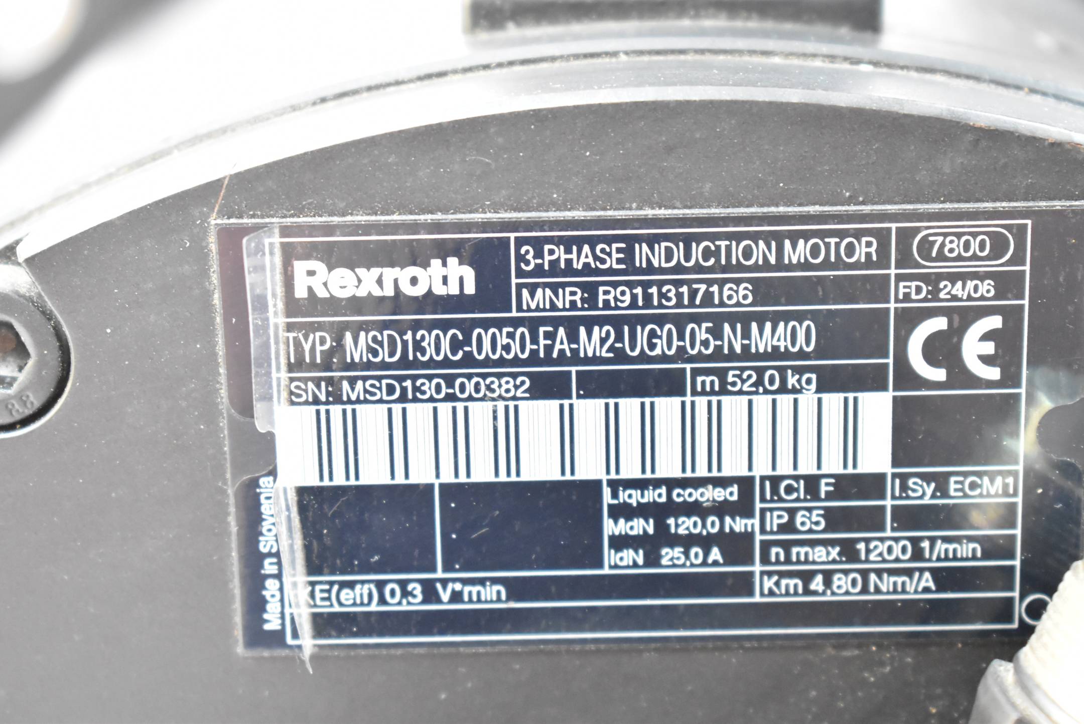 Rexroth 3 Phasen Induktion Motor MSD130C-0050-FA-M2-UG0-05-N-M400 ( R911317166 )