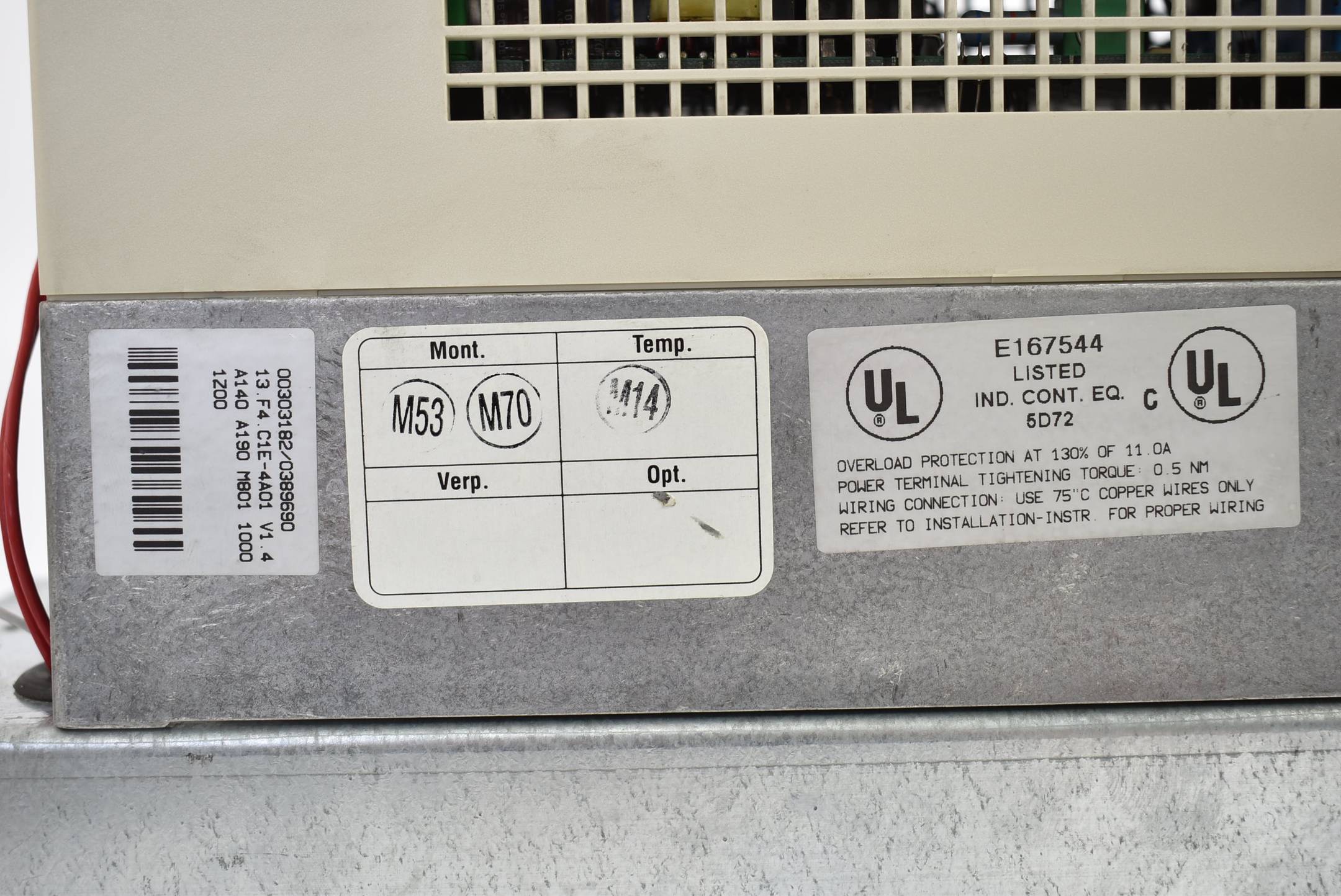 KEB Combivert 13.F4.C1E-4A01 V1.4 inkl. Siemens sidac-F 4EF1400-2BA