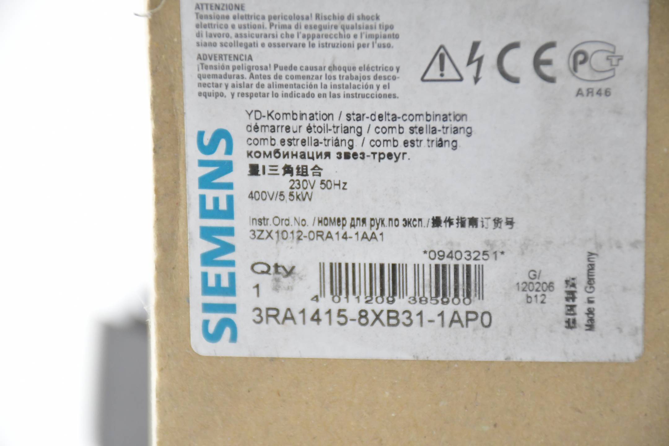 Siemens Schützkombination 3RA1415-8XB31-1AP0 ( 3RA1 415-8XB31-1AP0 )