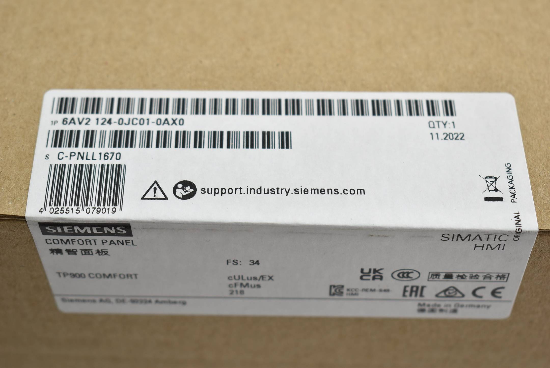 Siemens simatic HMI TP900 Comfort 6AV2 124-0JC01-0AX0 ( 6AV2124-0JC01-0AX0 ) E34