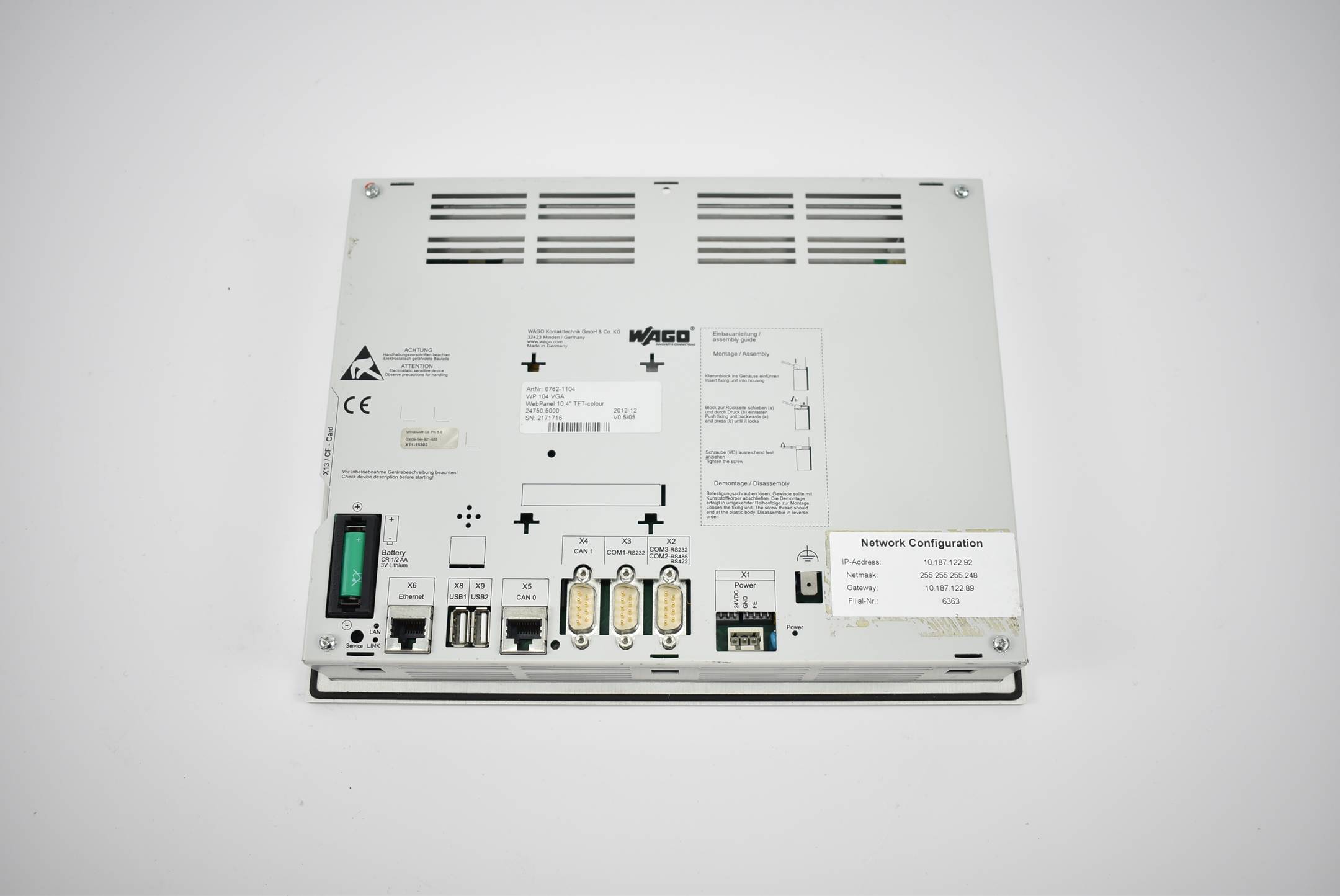 WAGO WP 104 VGA WebPanel 10,4'' TFT-colour 0762-1104