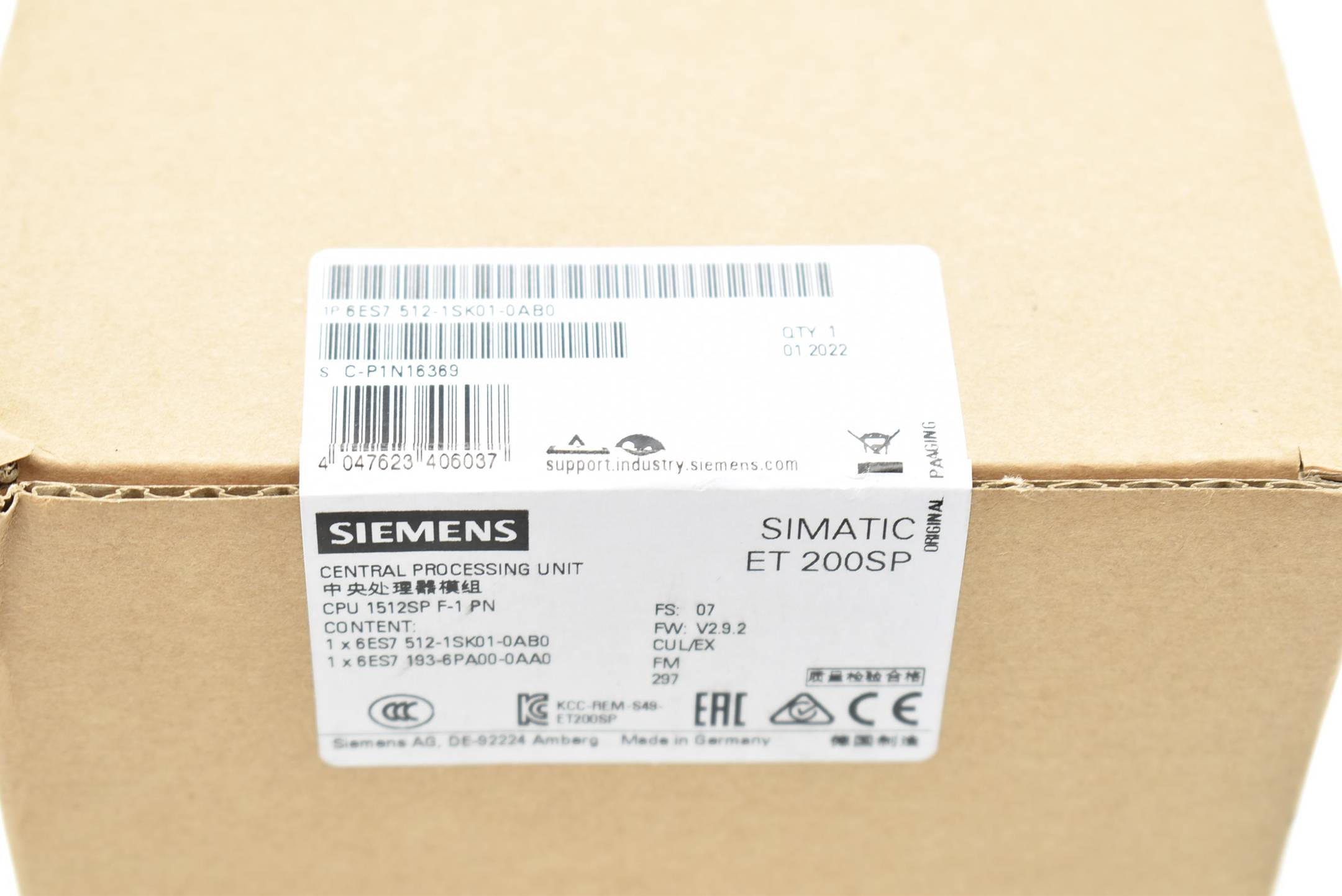 Siemens simatic ET 200SP 6ES7 512-1SK01-0AB0 ( 6ES7512-1SK01-0AB0 ) E.07