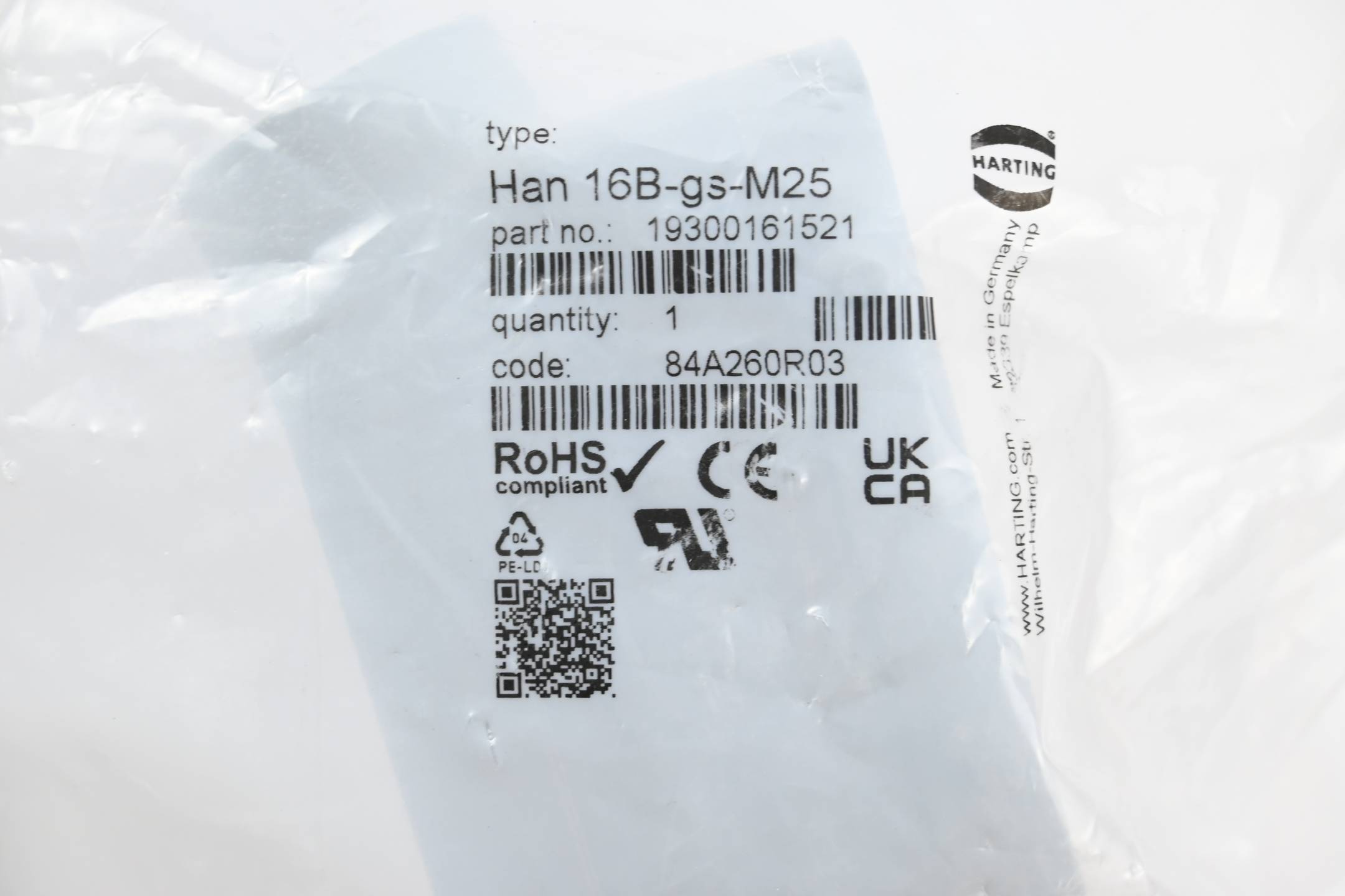 Harting Tüllengehäuse Han 16B-gs-M25 ( 19300161521 )