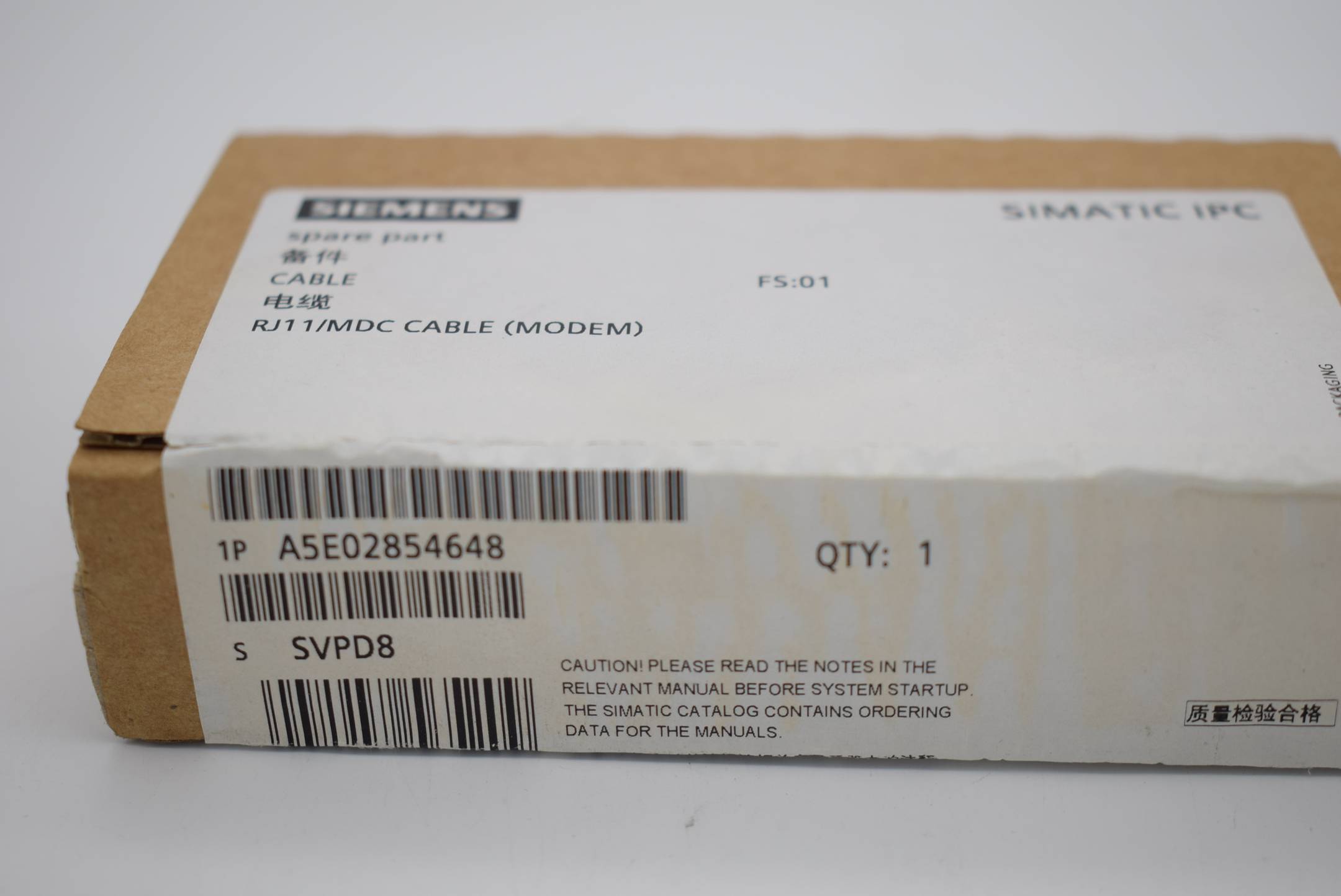 Siemens simatic ipc rj11/mdc cable ( modem )  A5E02854648 E1