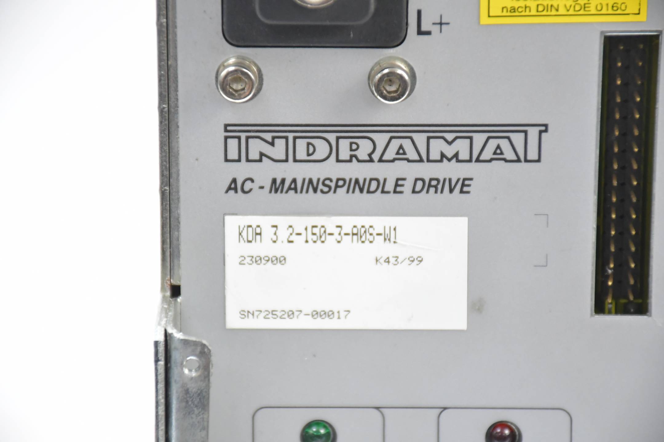 Indramat AC Mainspindle Drive KDA 3.2-150-3-A0S-W1