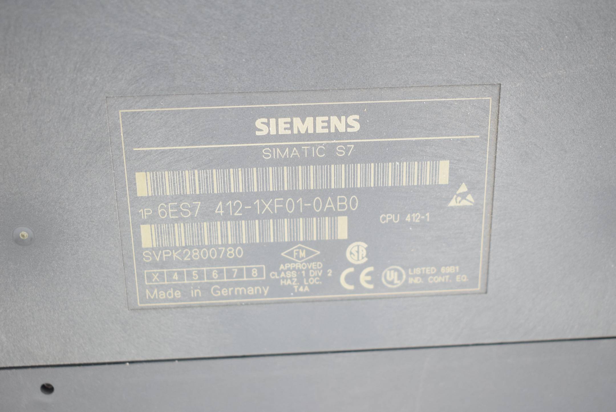 Siemens simatic S7 CPU 412-1 6ES7412-1XF01-0AB0 ( 6ES7 412-1XF01-0AB0 ) E3