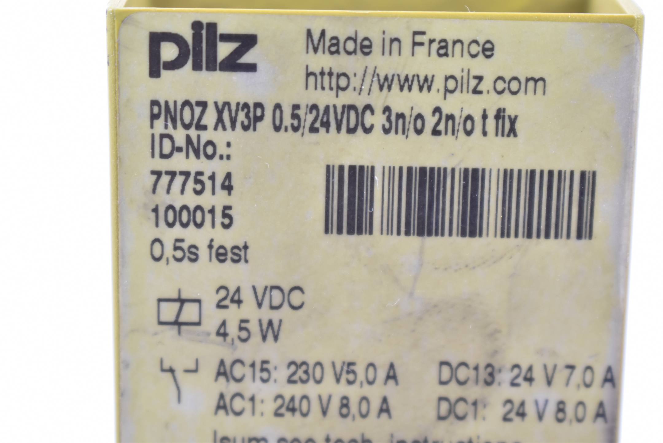 Pilz Sicherheitsrelais PNOZ XV3P 0,5/24VDC 3n/o 2n/ot fix ( 777514 )