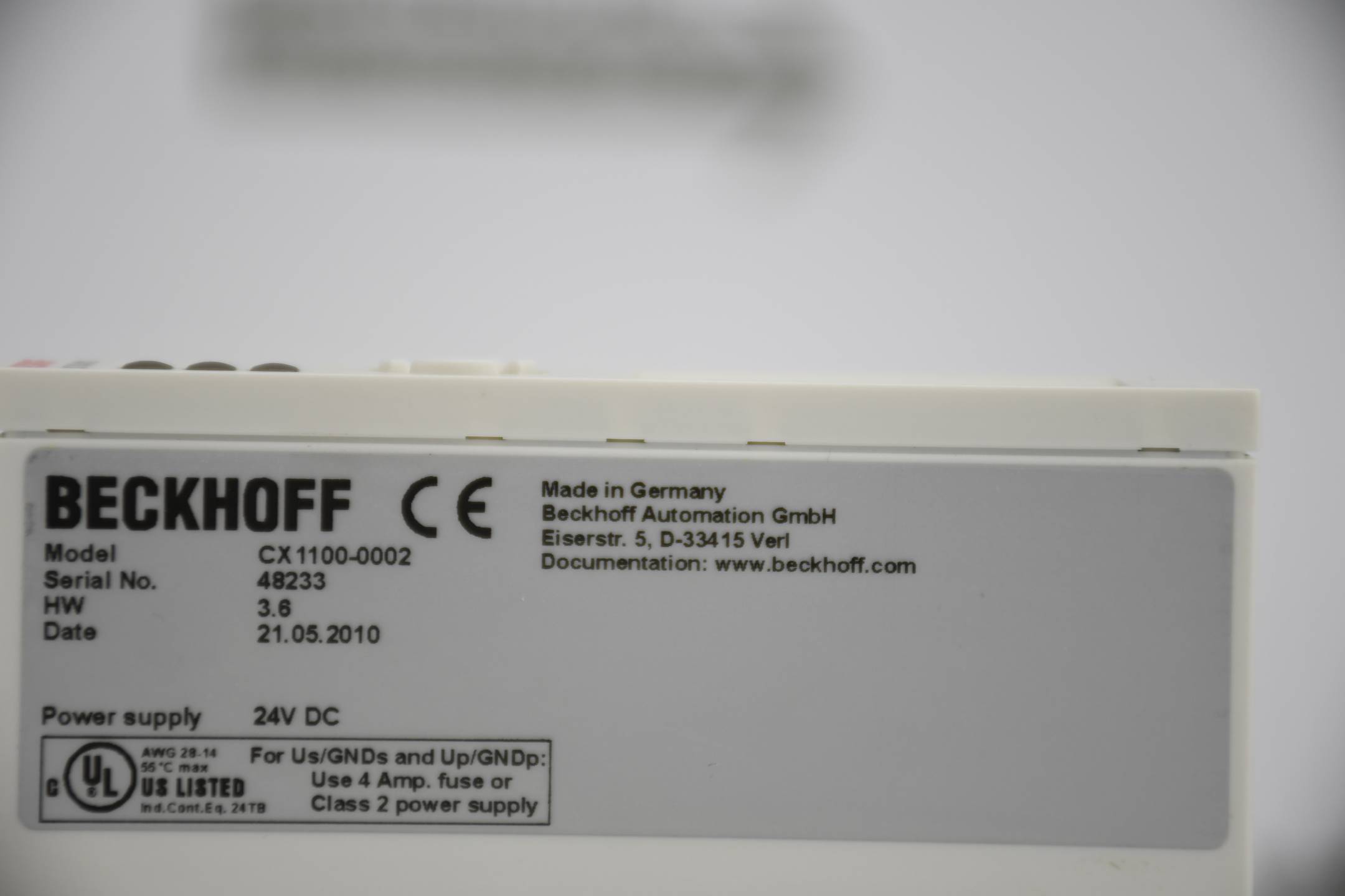 Beckhoff Netzteile und I/O-Schnittstellen für CX1010/CX1020 ( CX1100-0002 )